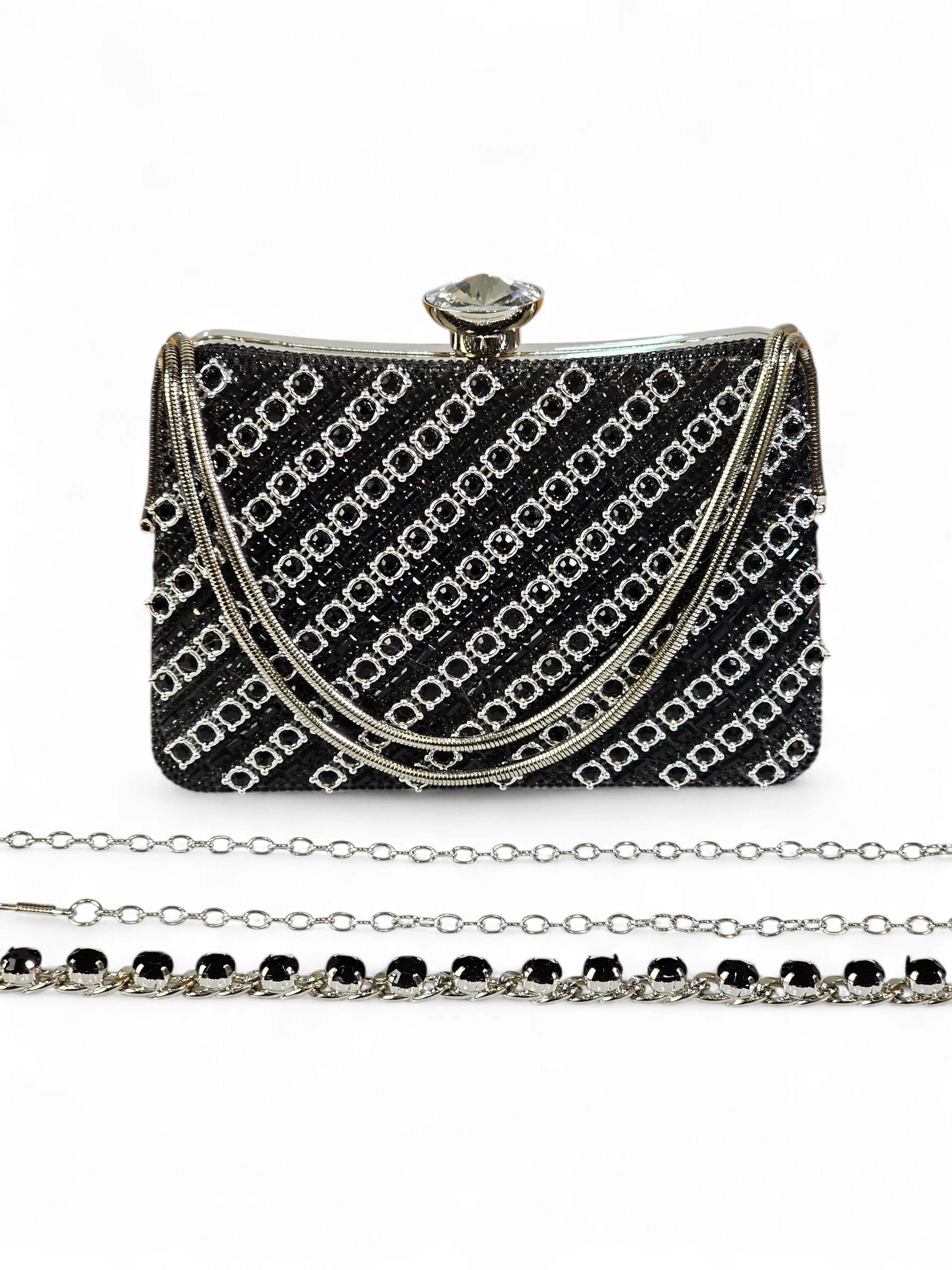 Bolsa Clutch Cristal Preto 011