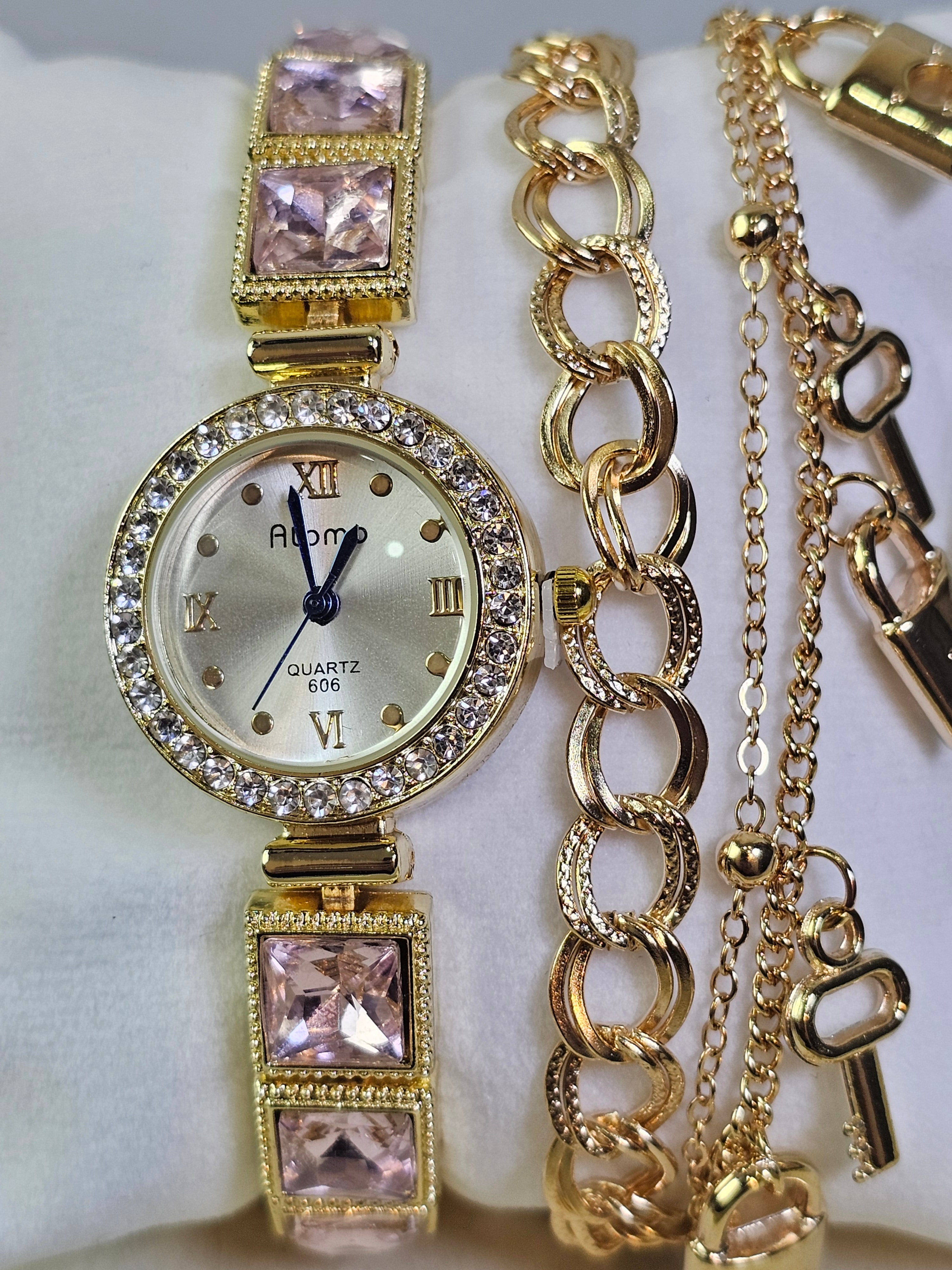 Relógio Prova d’Água com Pulseira Folheada 039