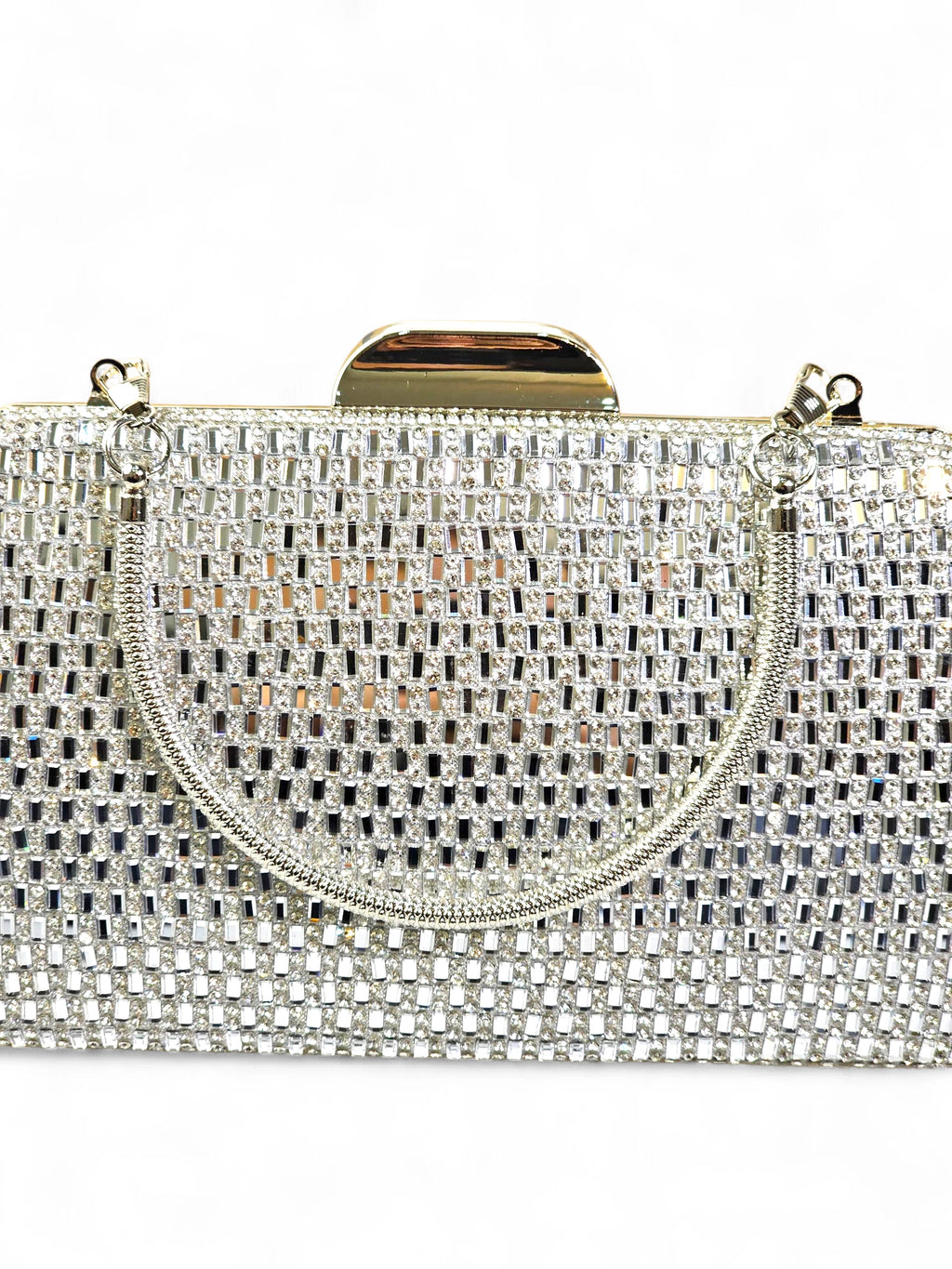 Bolsa Clutch Cristal Prata 1024