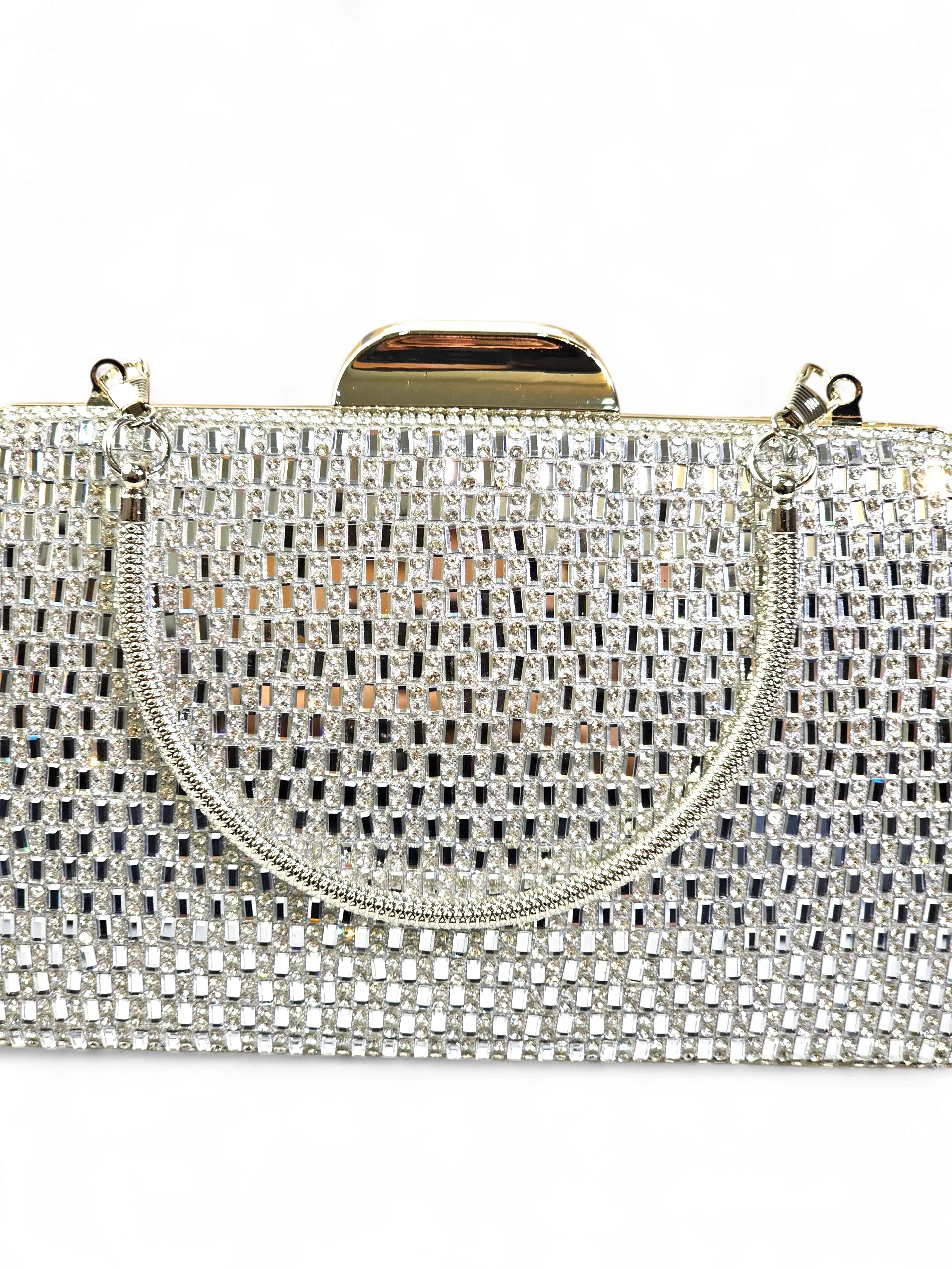 Bolsa Clutch Cristal Prata 1024