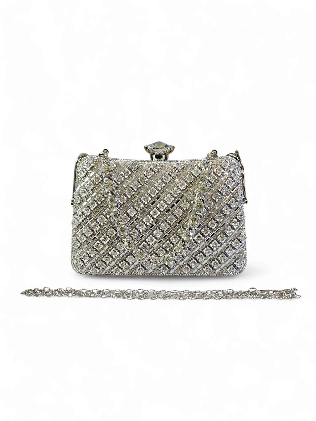 Bolsa Clutch Cristal Prata 020