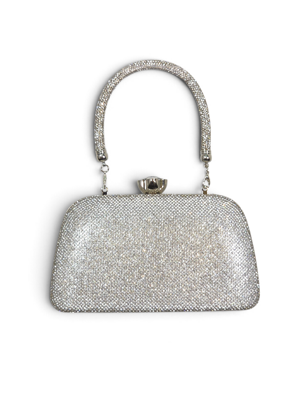 Bolsa Glamour Clutch Cristal Prata 1092