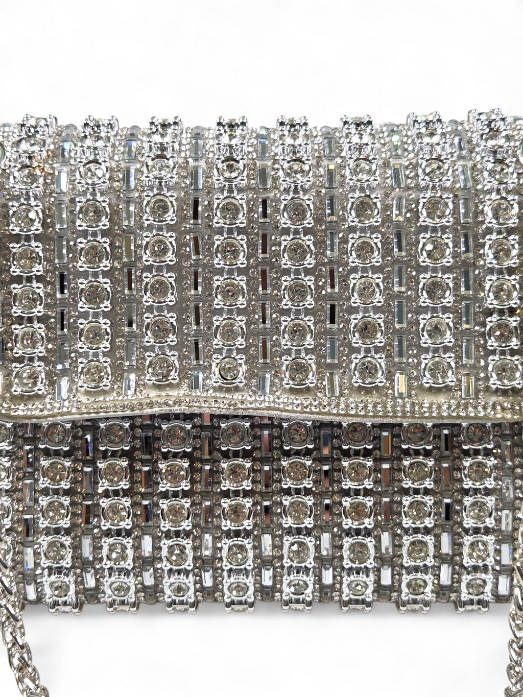 Bolsa Luxo Cristal Prata 1044