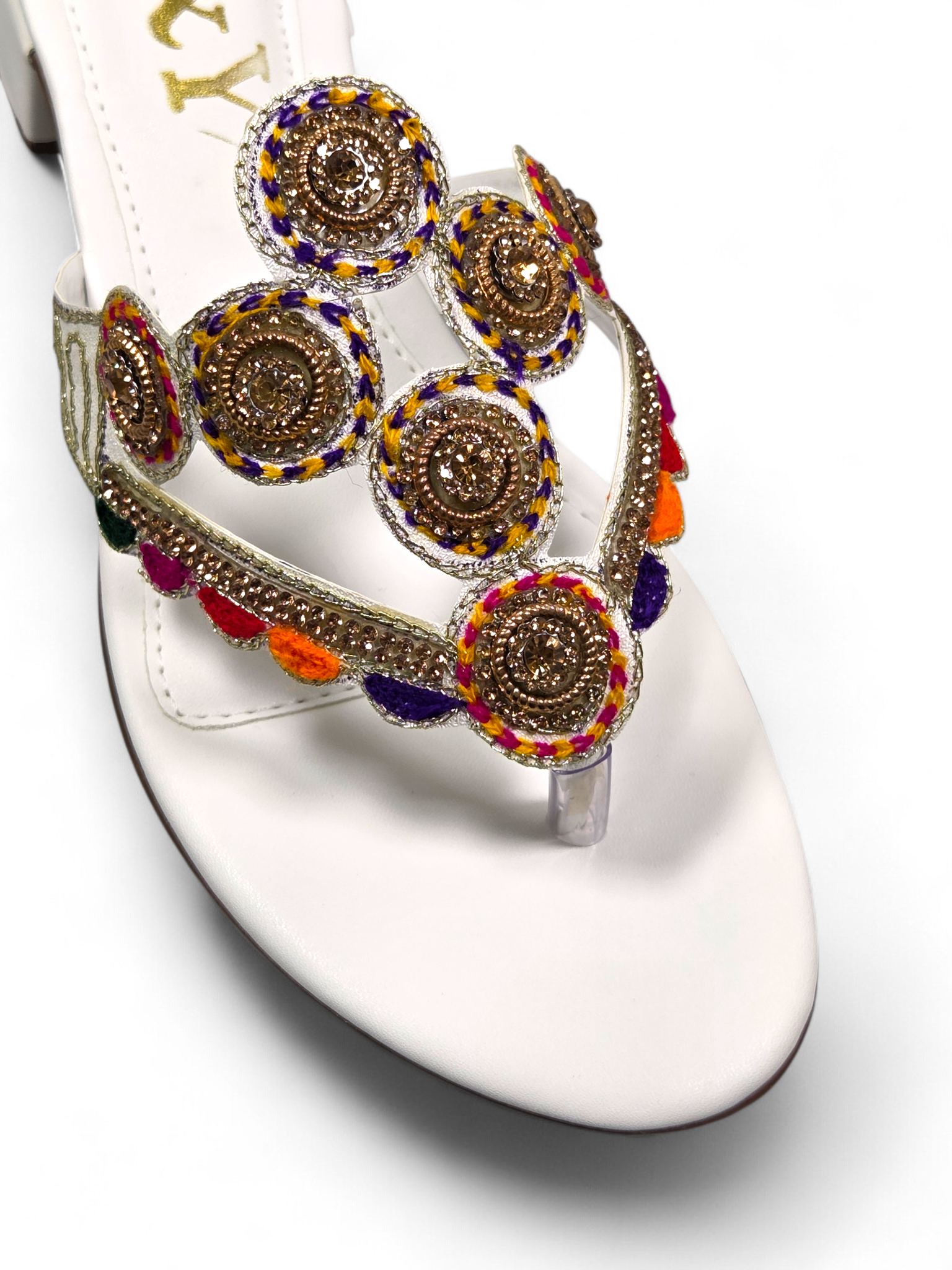 Chinelo 9319 Branco Salto Bloco