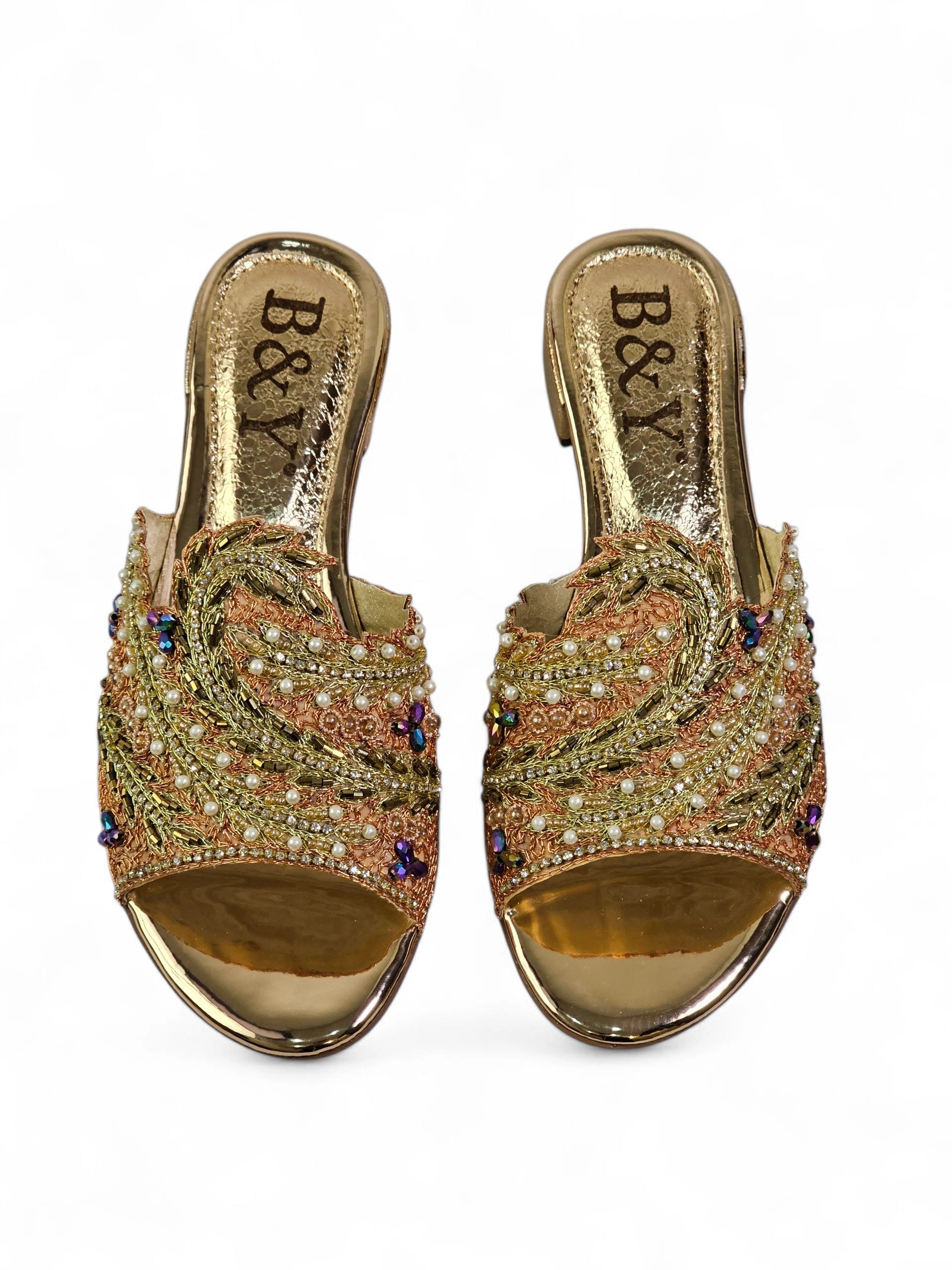 Tamanco 9516 Bronze Salto Bloco