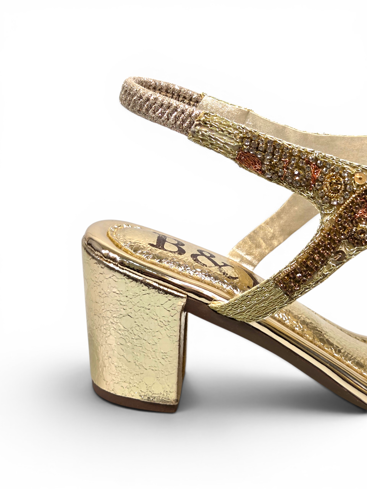 Sandália 9708 Dourado Com Salto Alto 6cm