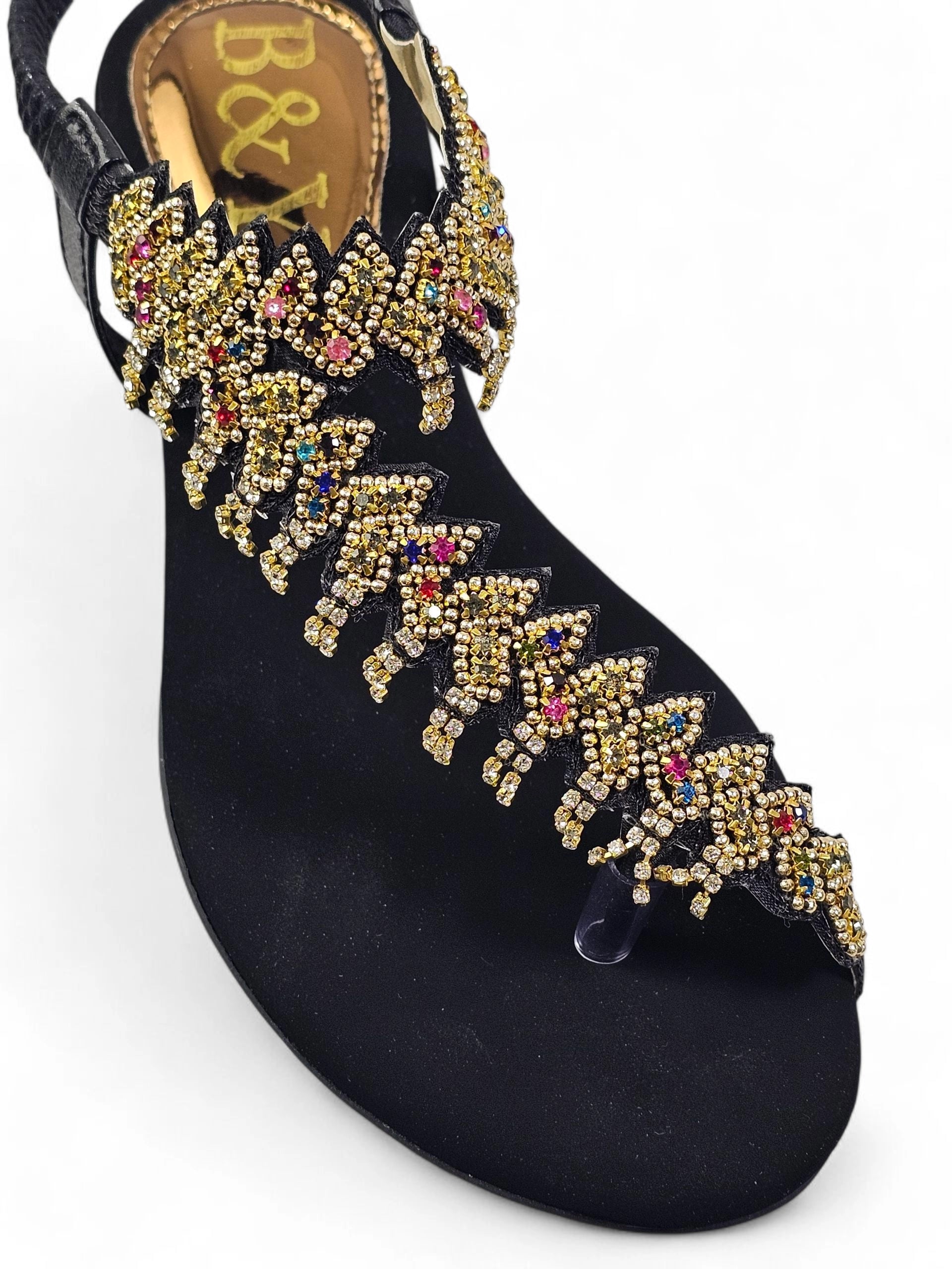 Sandália 9542 Preto Com Salto Bloco 3cm