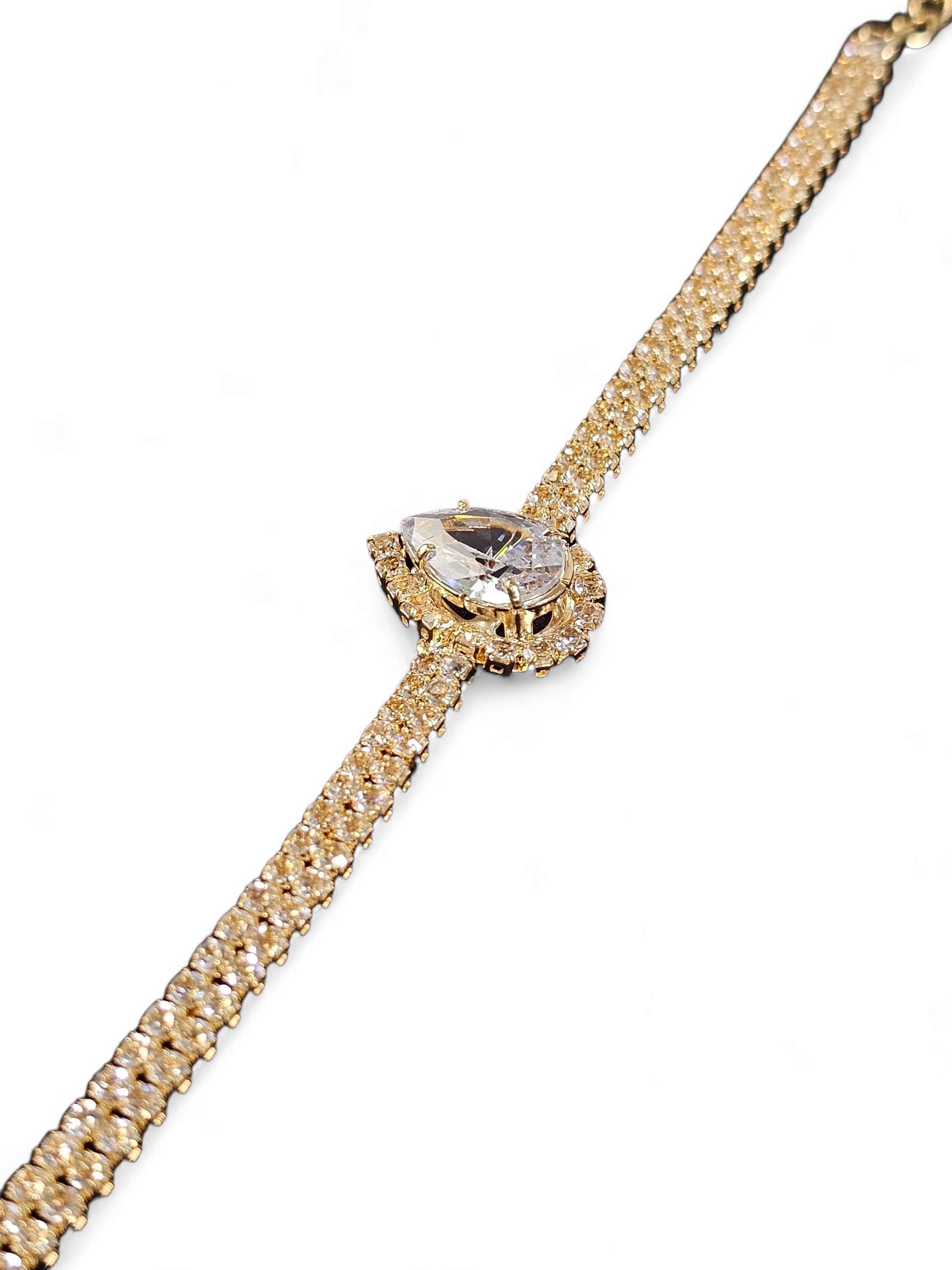 Pulseira Cristal Dourada 006