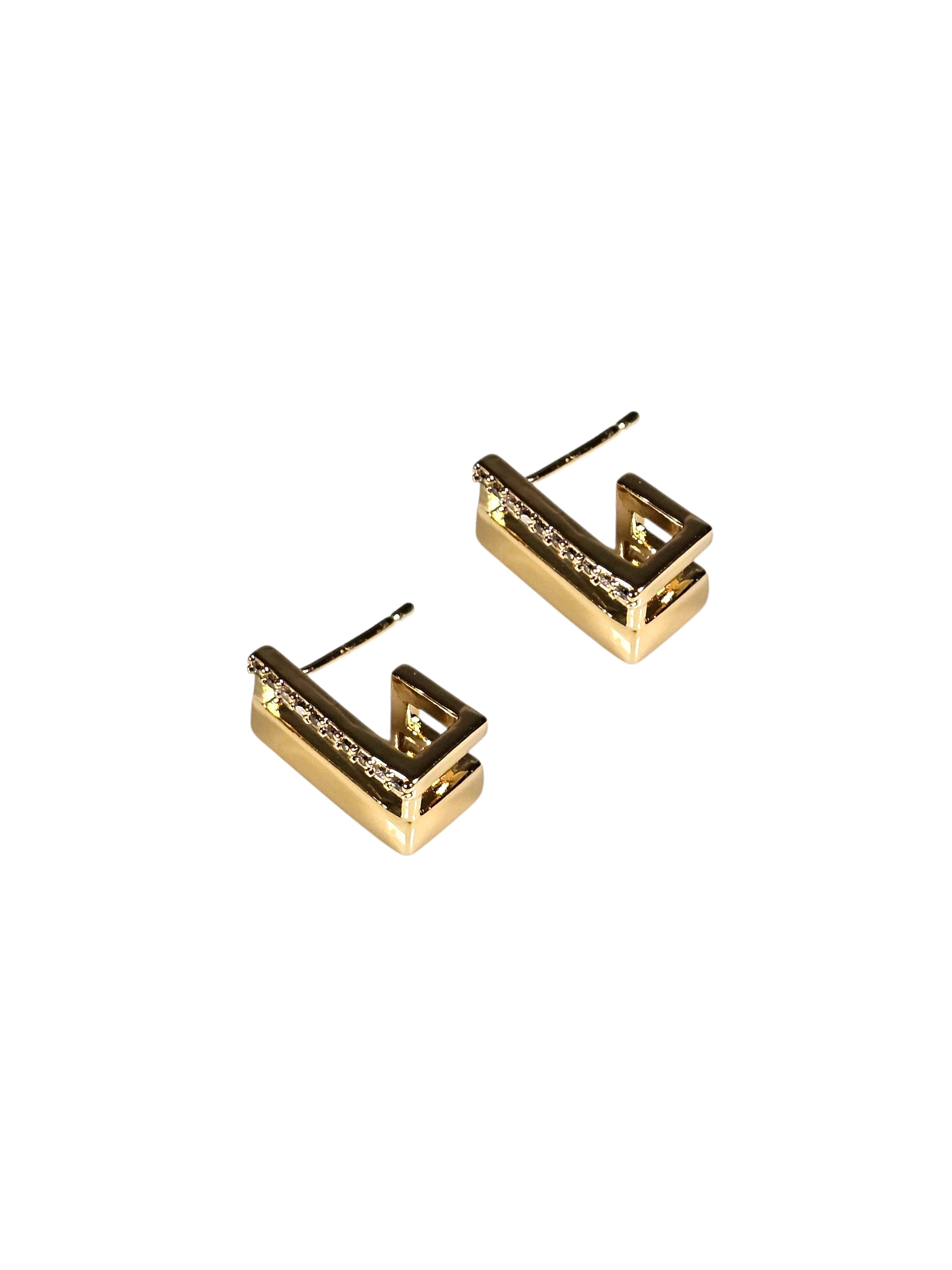 Brinco Cristal Zirconia Dourado 064