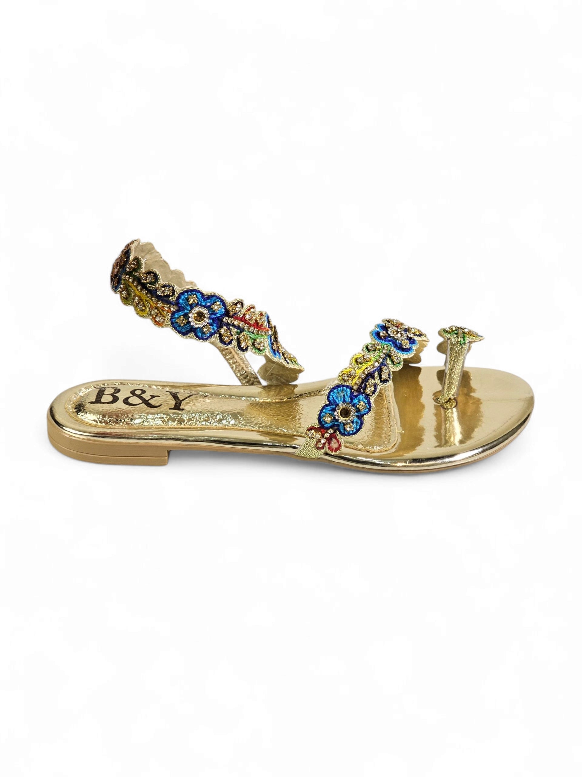 Sandália 9348 Dourado Sem Salto