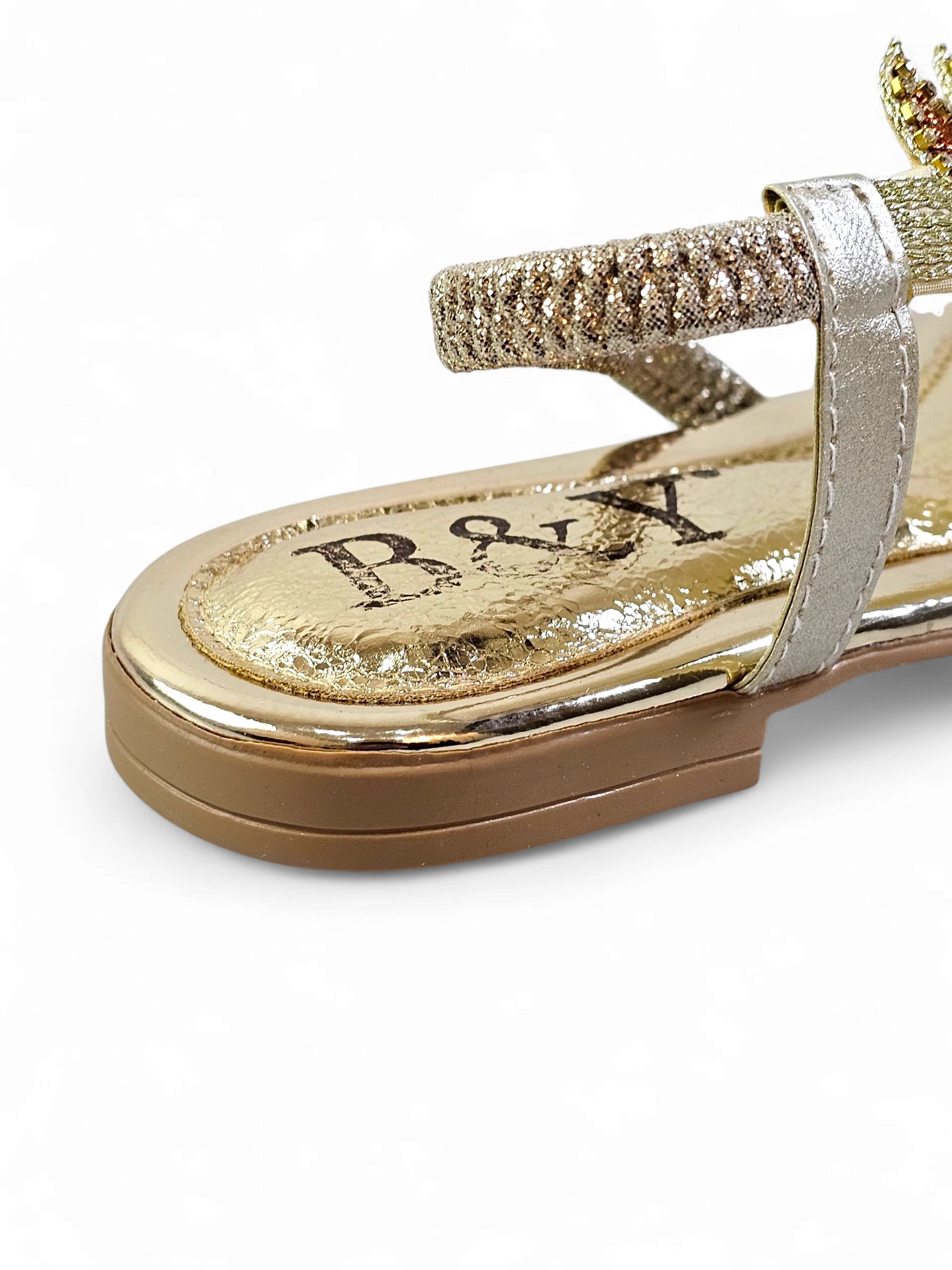 Sandália 8006 Dourado Sem Salto