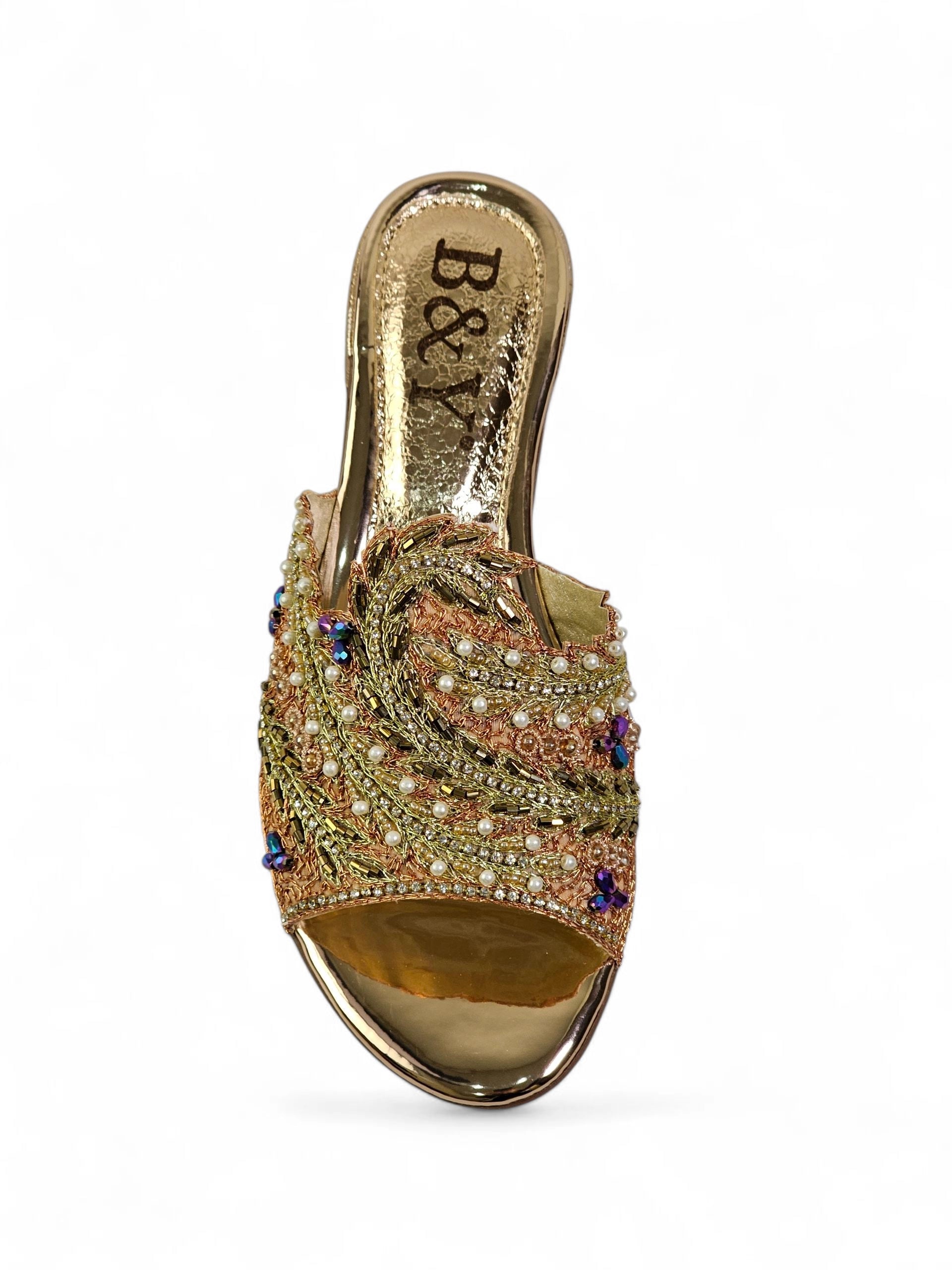 Tamanco 9516 Bronze Salto Bloco