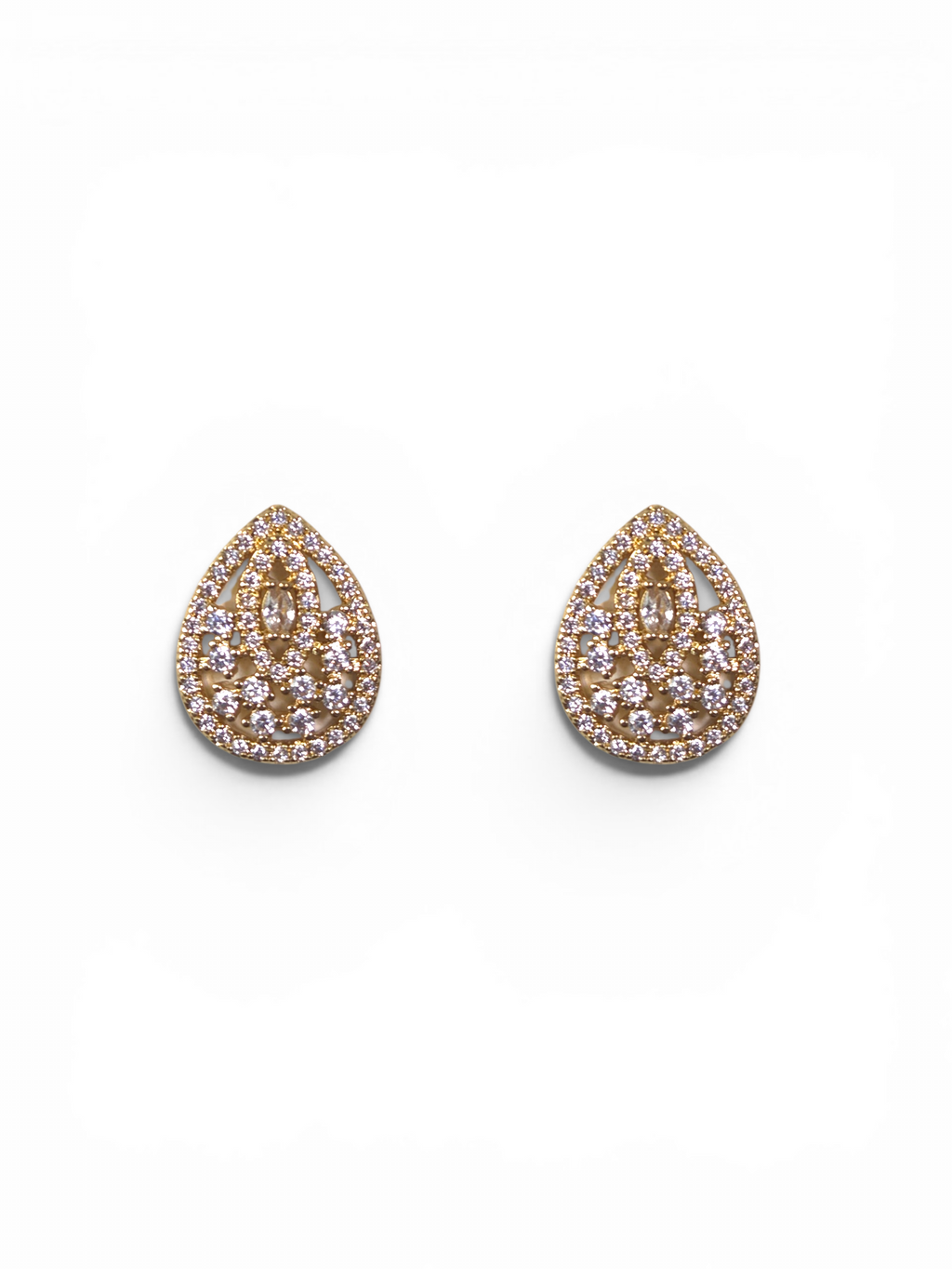 Brinco Cristal Zirconia Dourado #2054