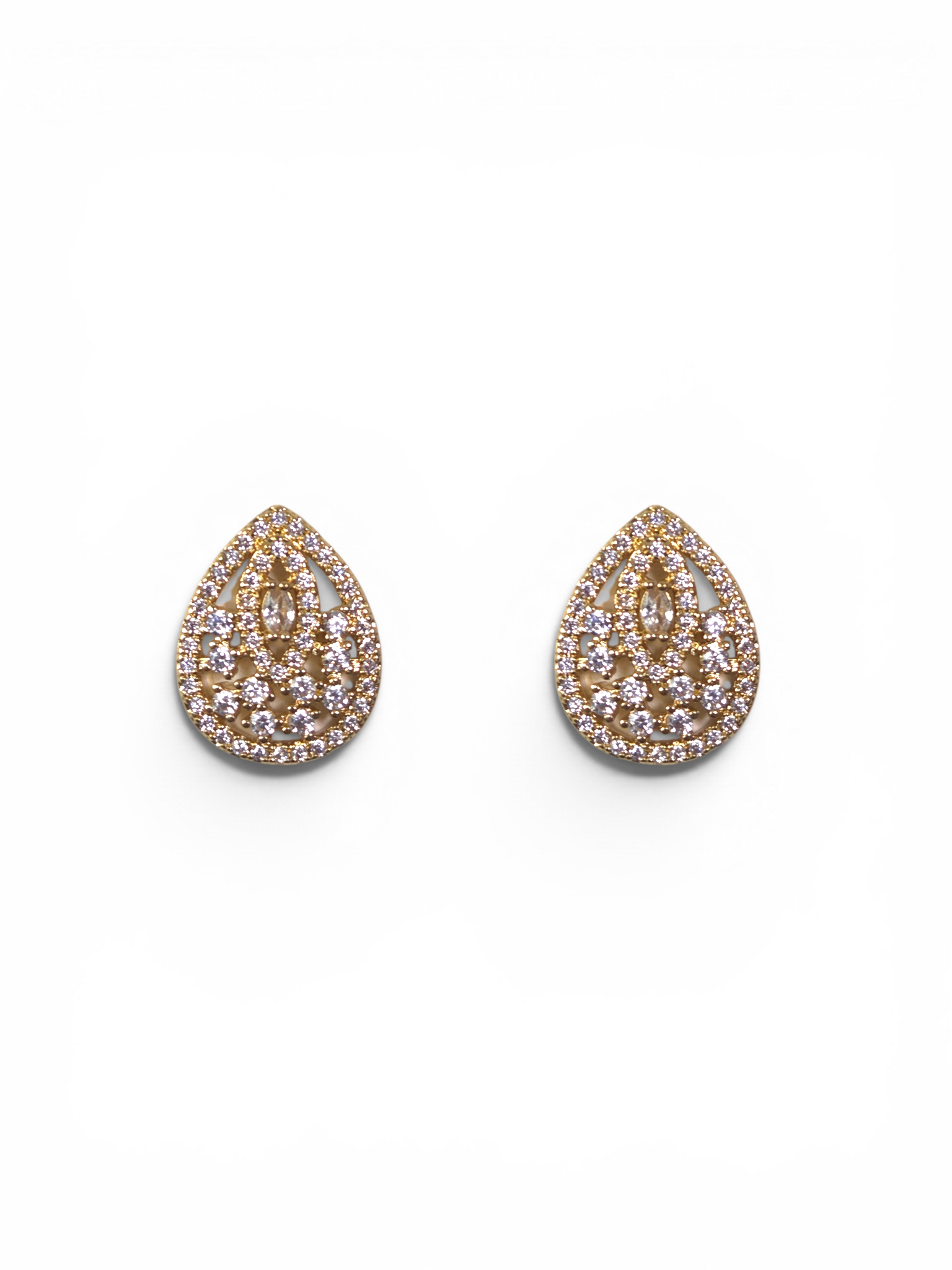 Brinco Cristal Zirconia Dourado #2054