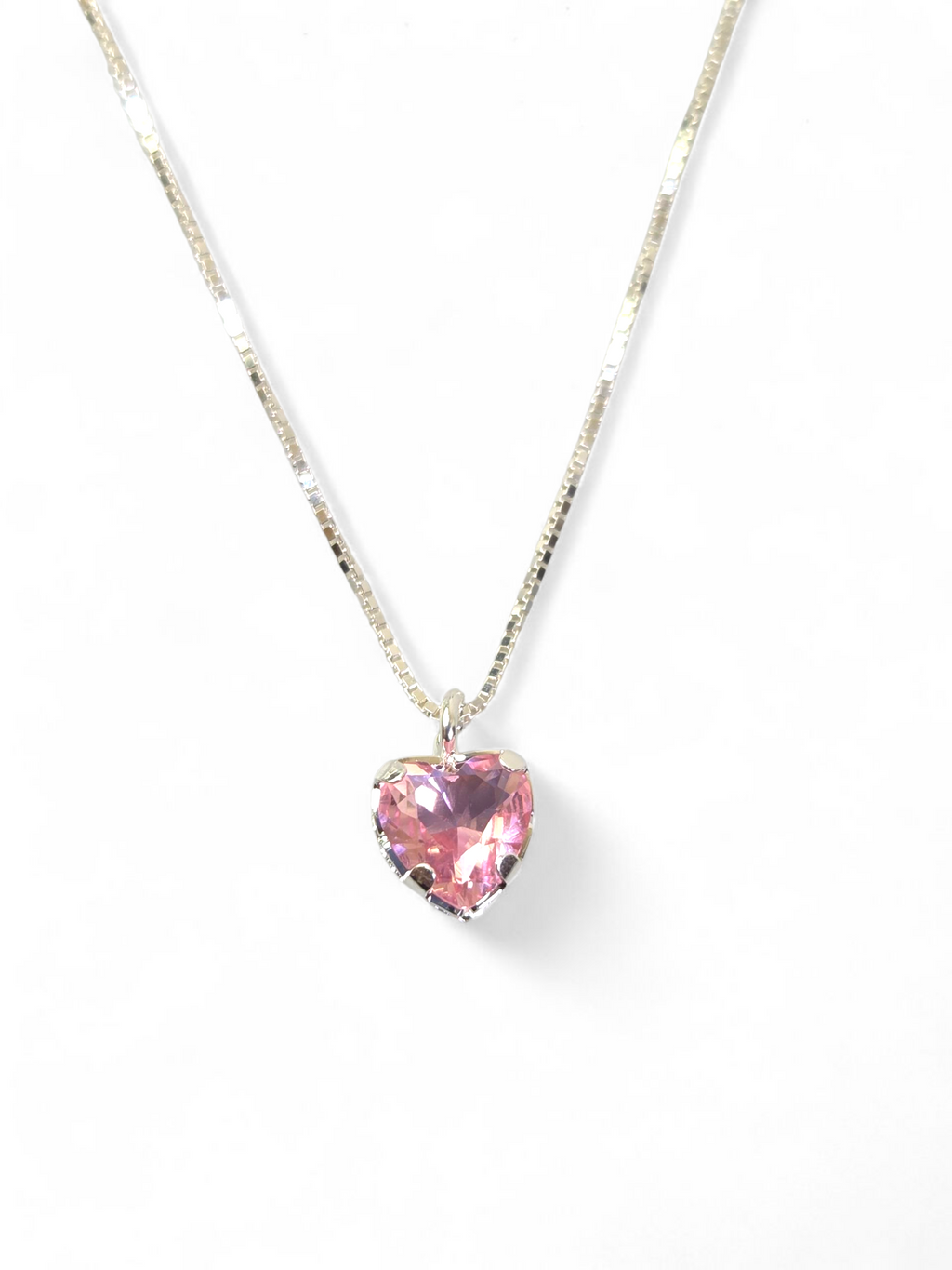 Conjunto em Prata 925 com Cristal de Zircônia Rosa 1001