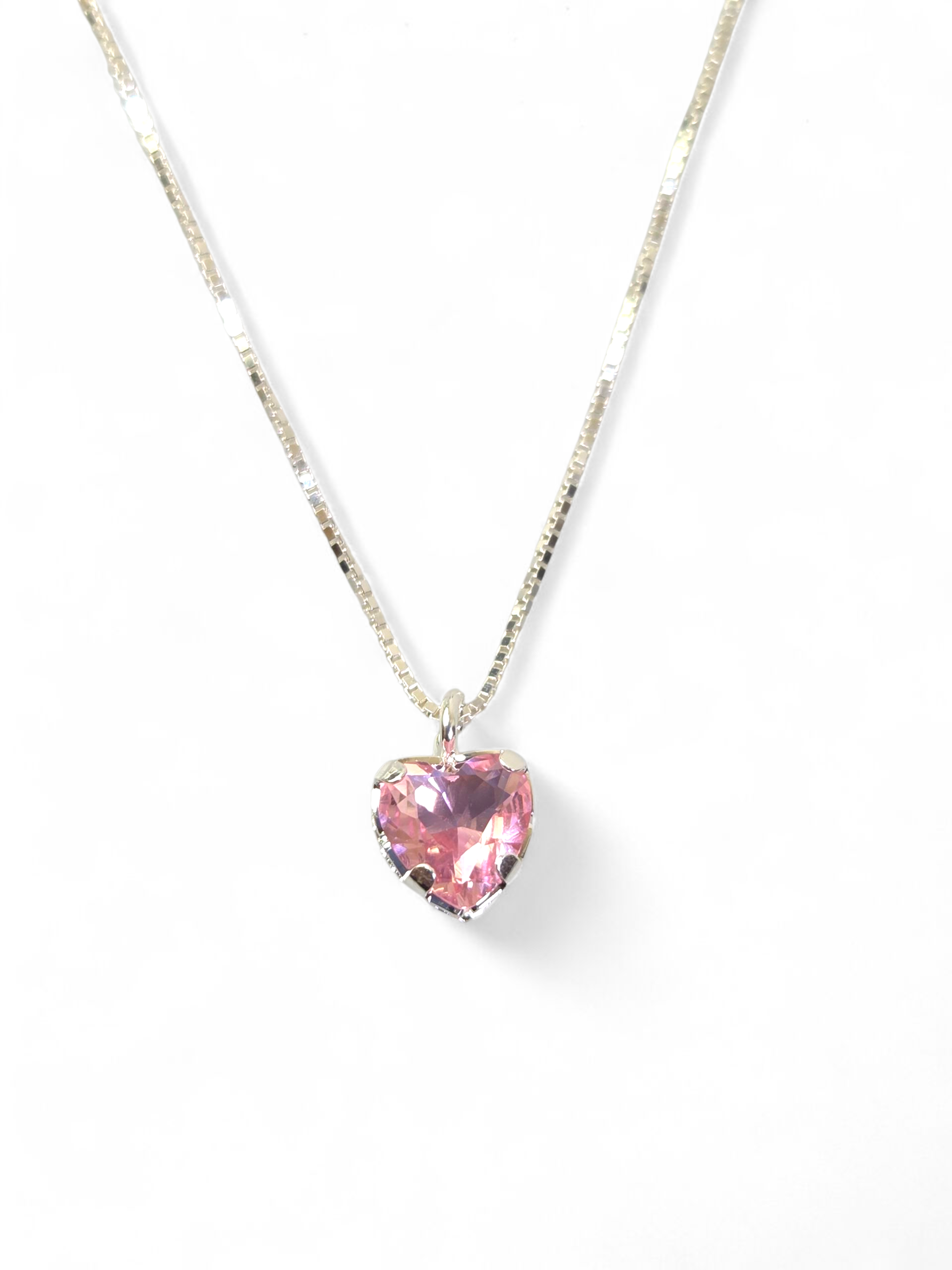 Conjunto em Prata 925 com Cristal de Zircônia Rosa 1001