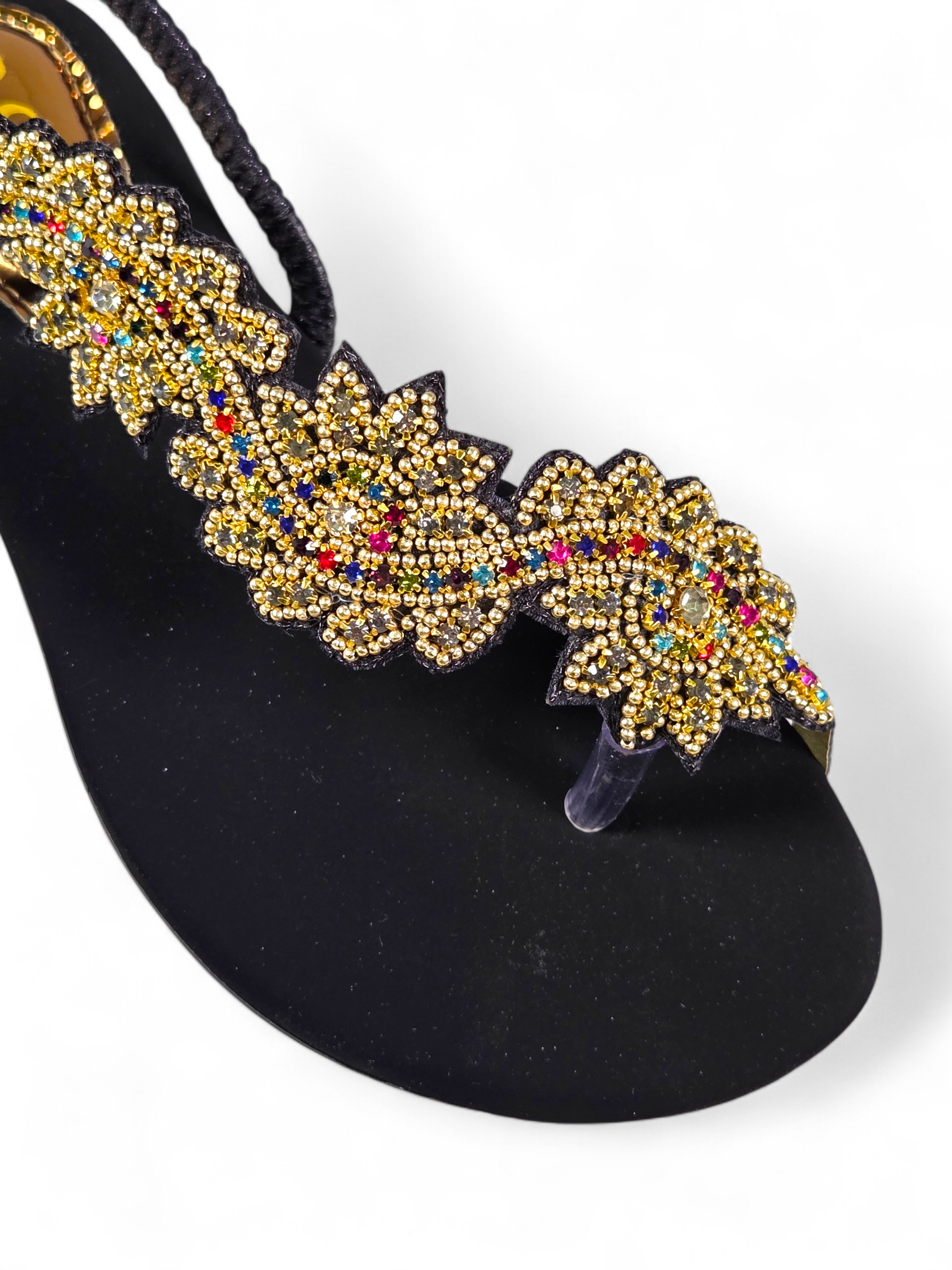 Sandália 8018 Preto Veludo Sem Salto