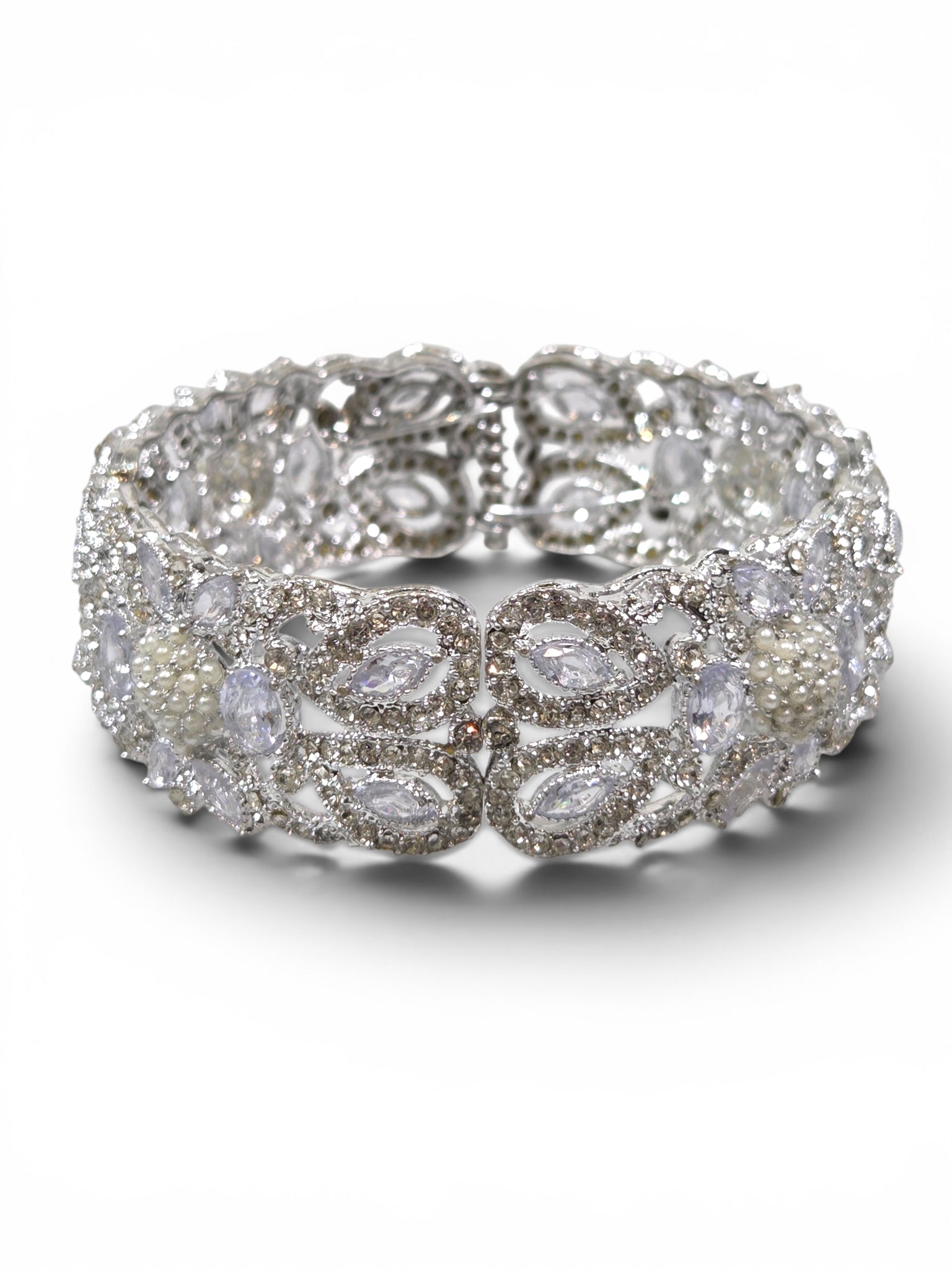 Bracelete Folheado Semi Joia Prata #1093