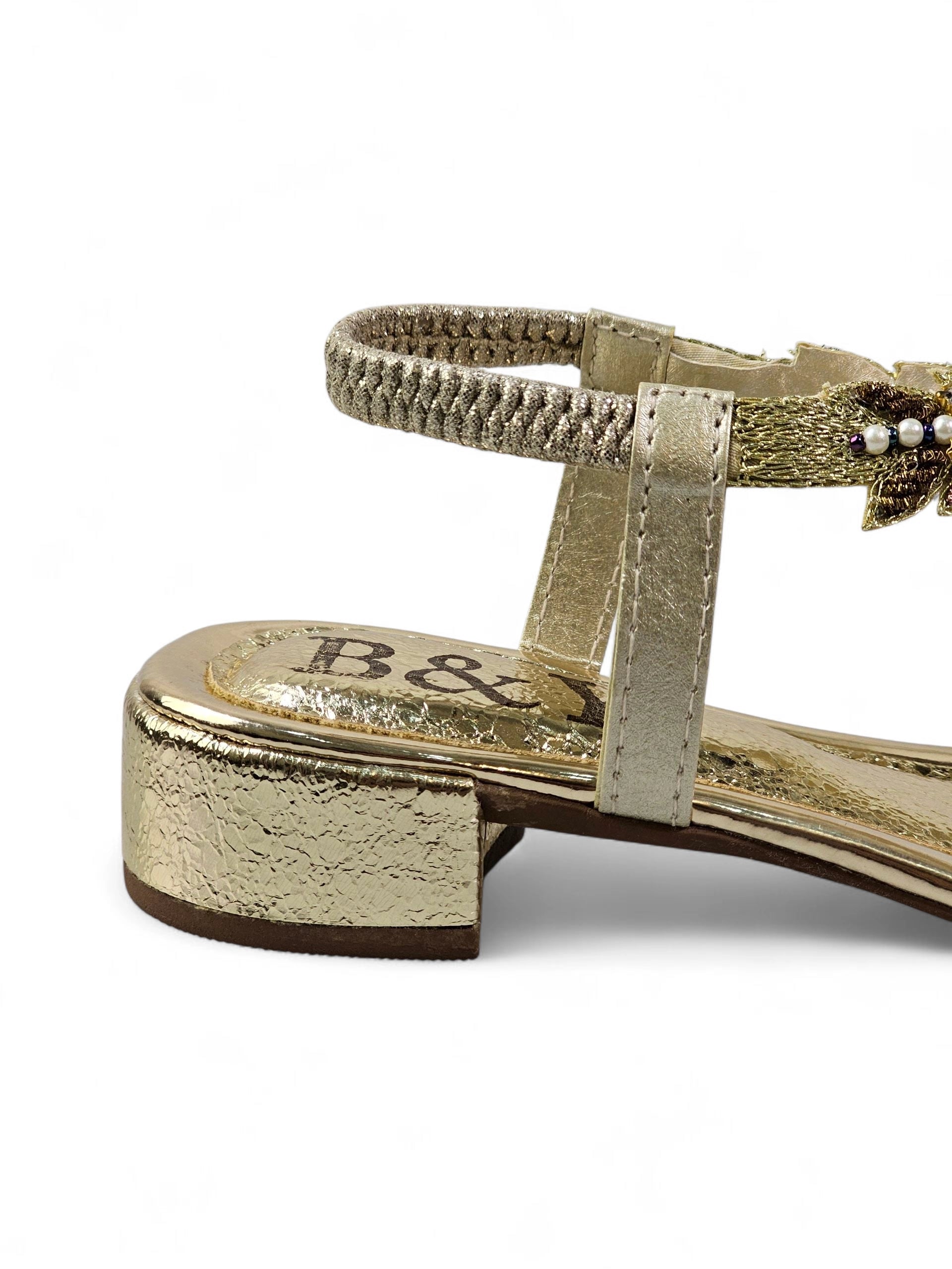 Sandália 9665 Dourado Salto Bloco