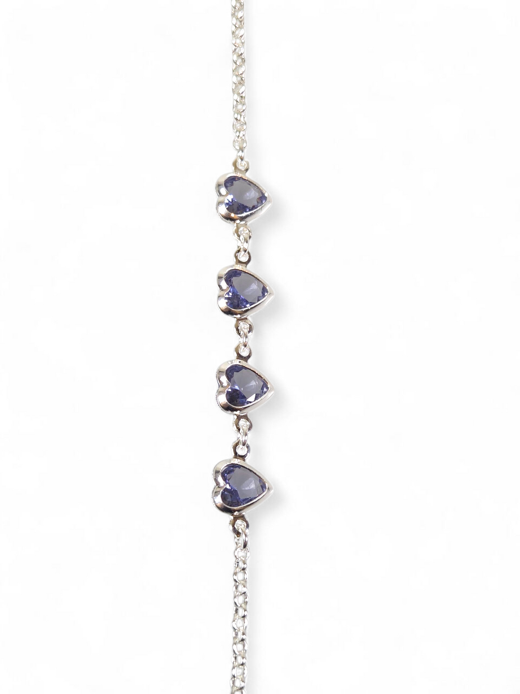 Pulseira Prata 925 Coração com Zircônias Lilac 1014
