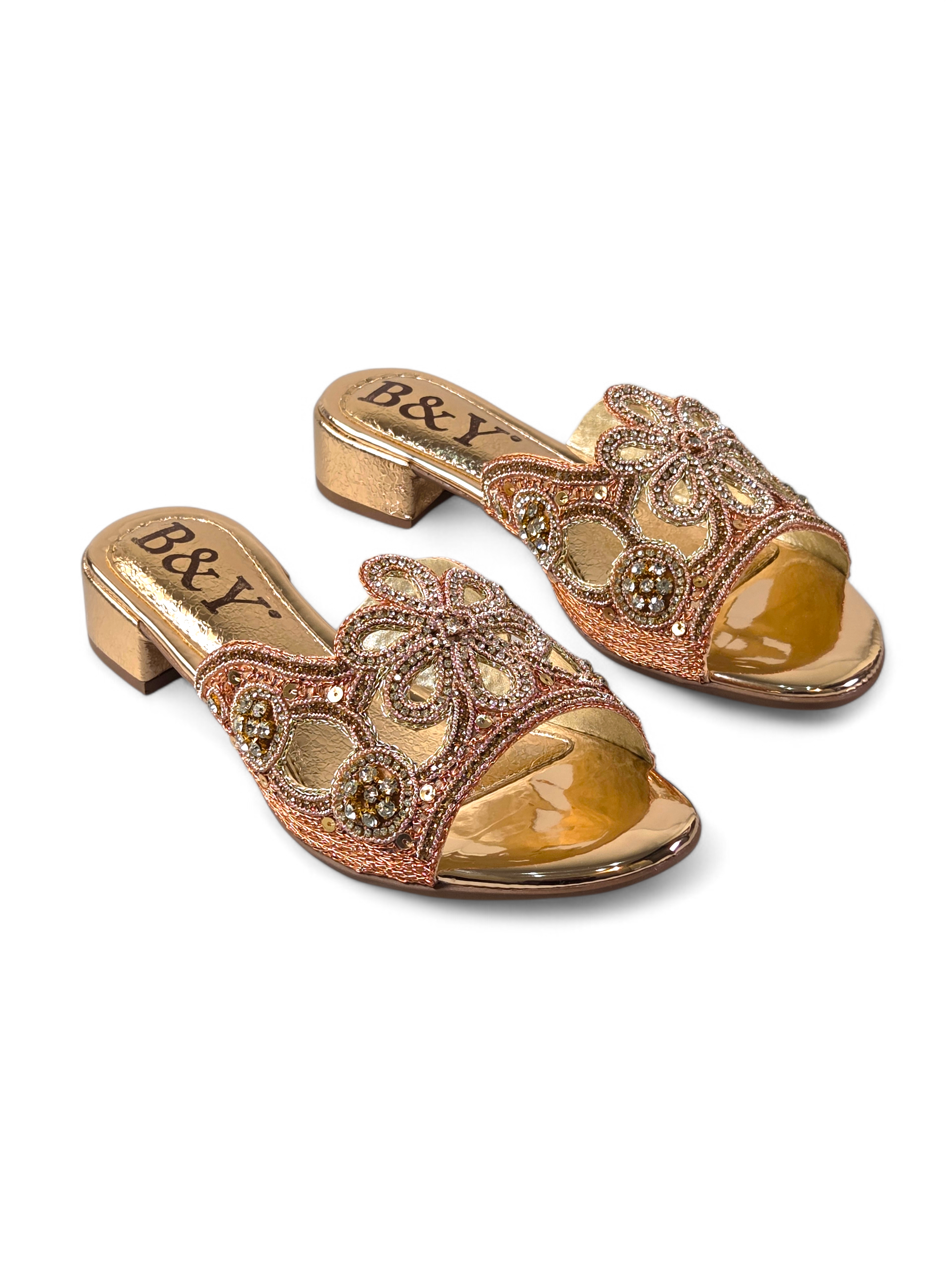 Tamanco 9412 Bronze Salto Bloco