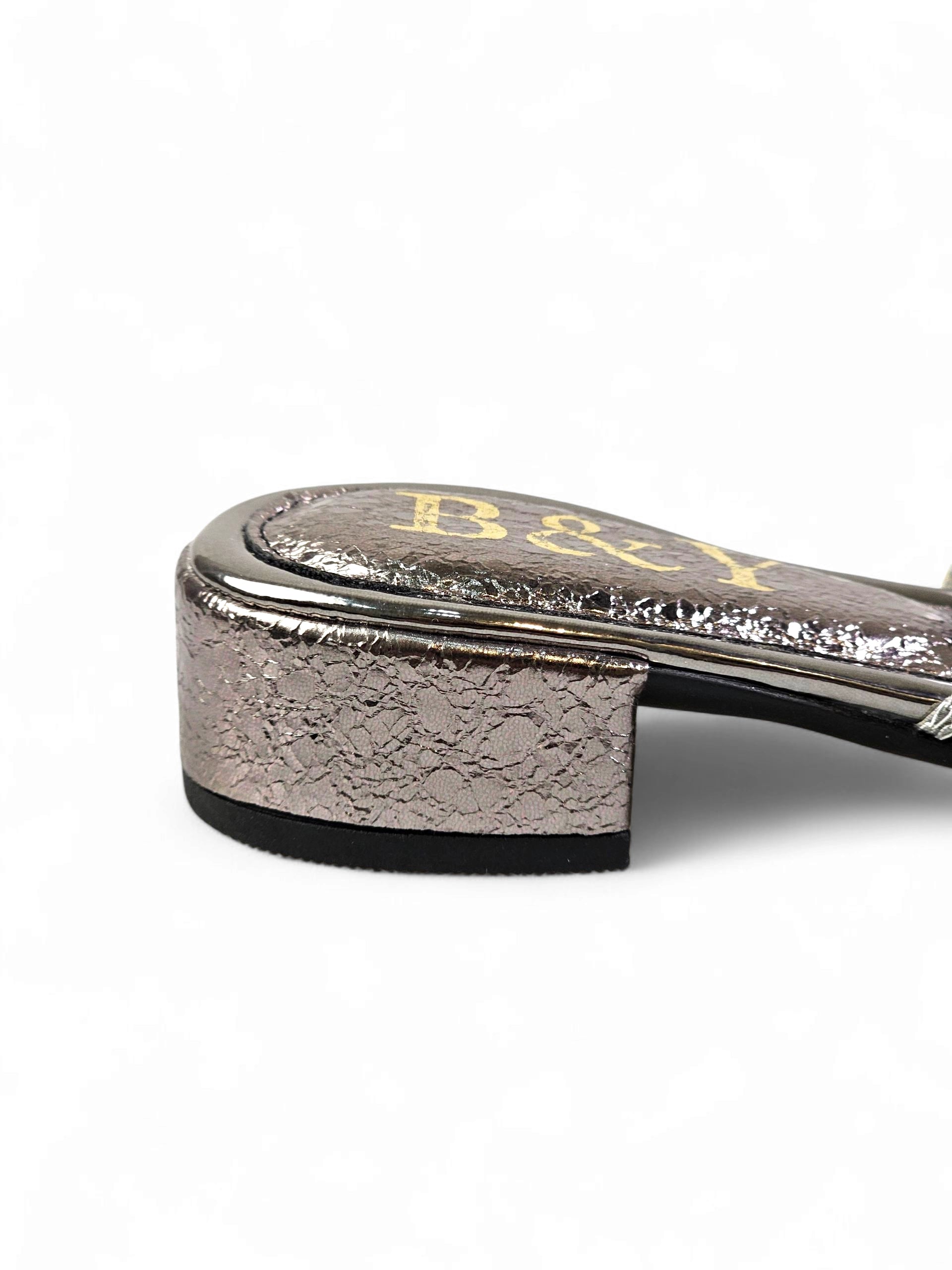 Tamanco 9209 Prata Salto Bloco