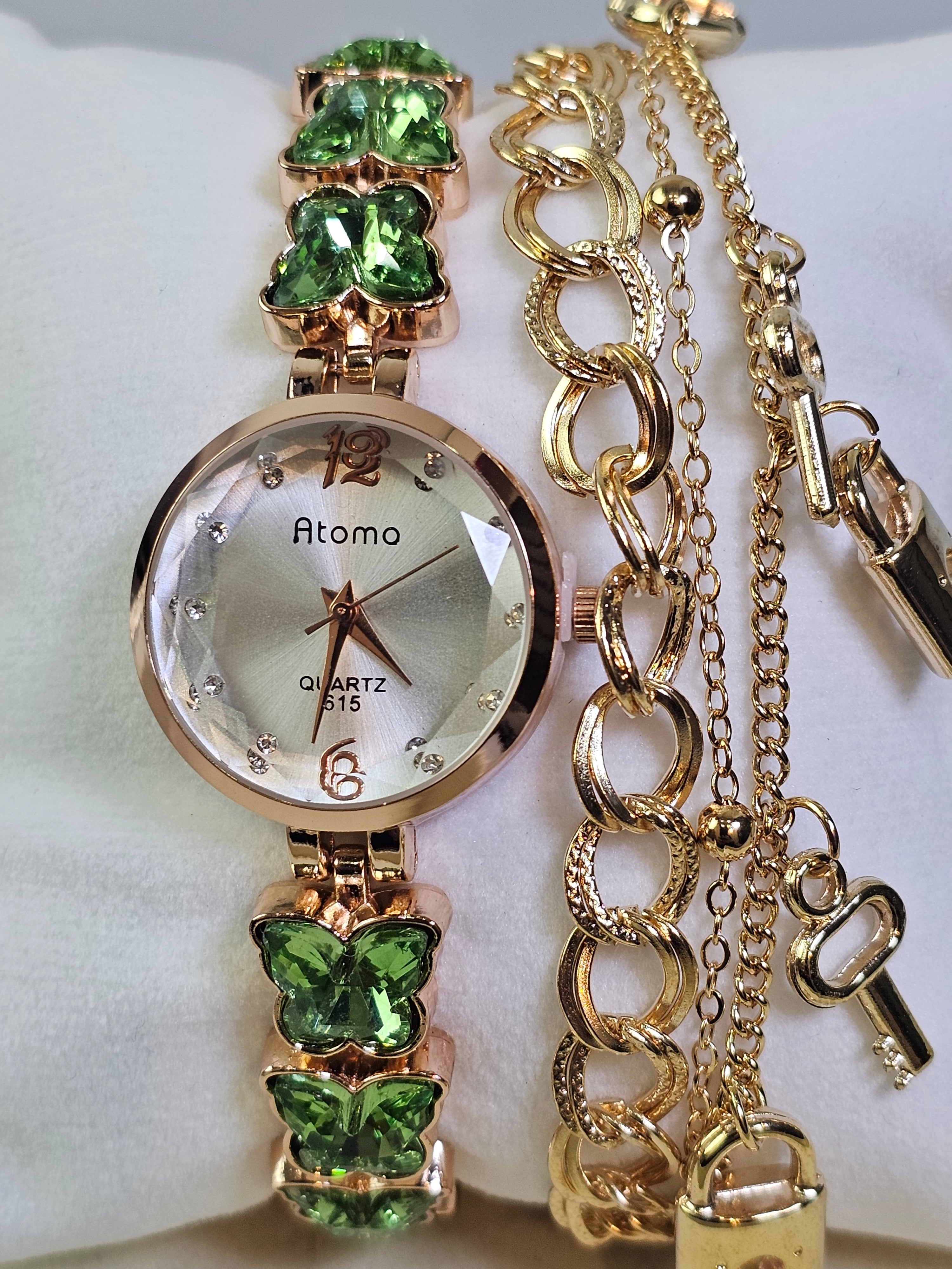 Relógio Prova d’Água com Pulseira Folheada 028