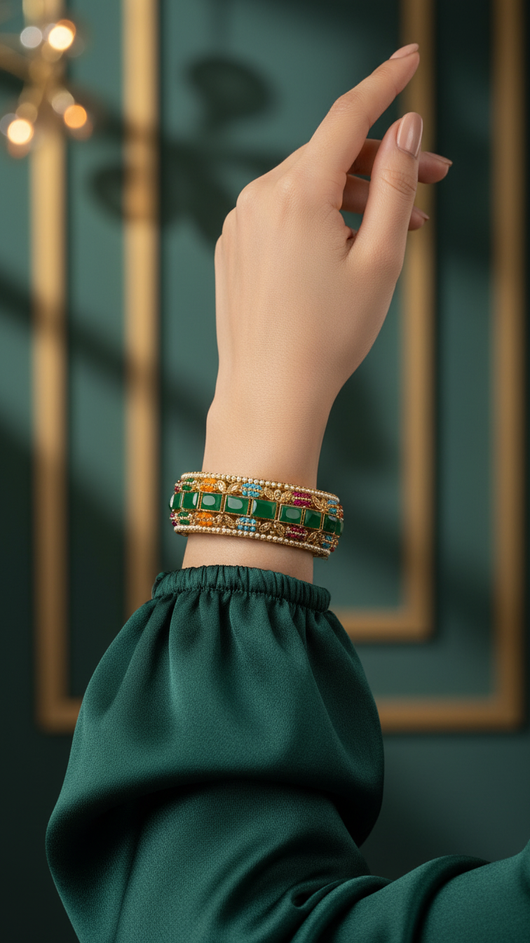 Bracelete Folheado Semi Joia Dourada #1040