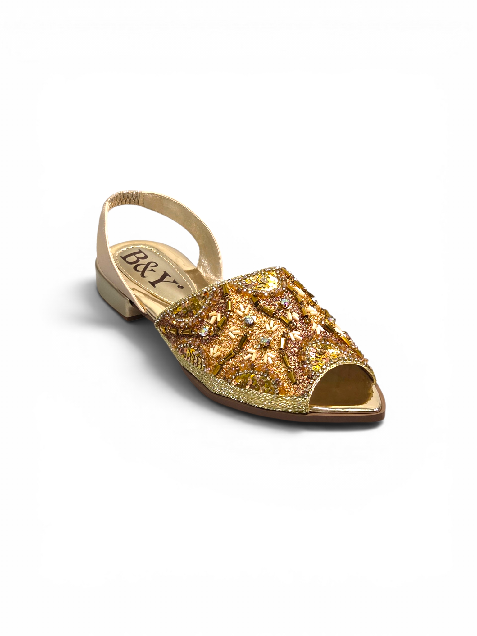 Mule 9801 Dourado Salto Baixo 2 cm