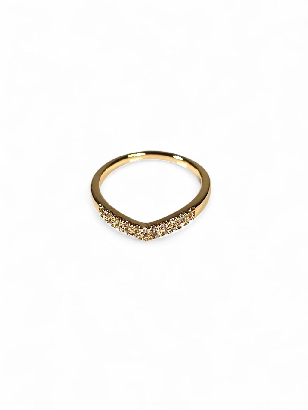 Anel Cristal Zirconia Dourada 011