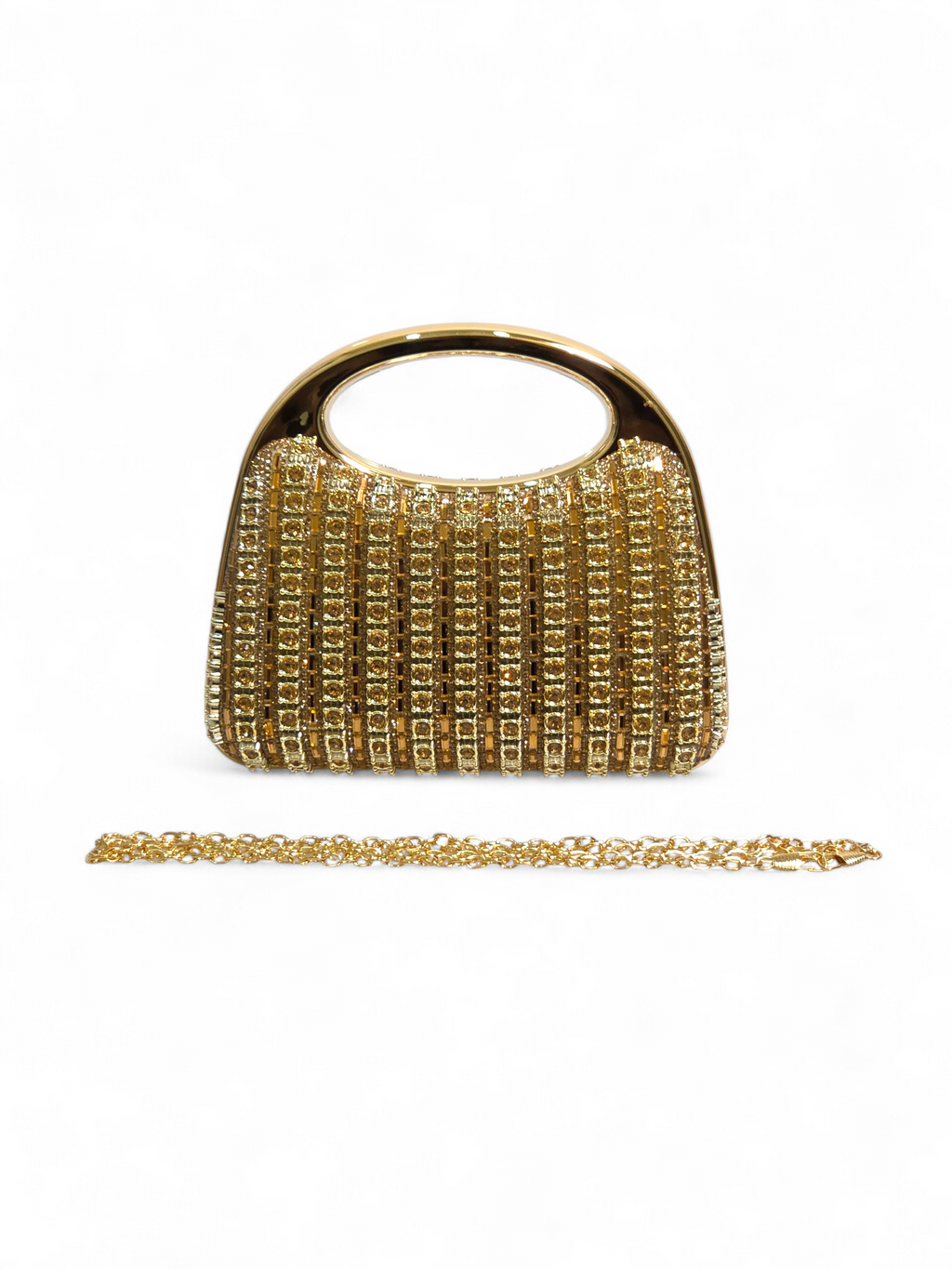 Bolsa Clutch Cristal Dourado 1068