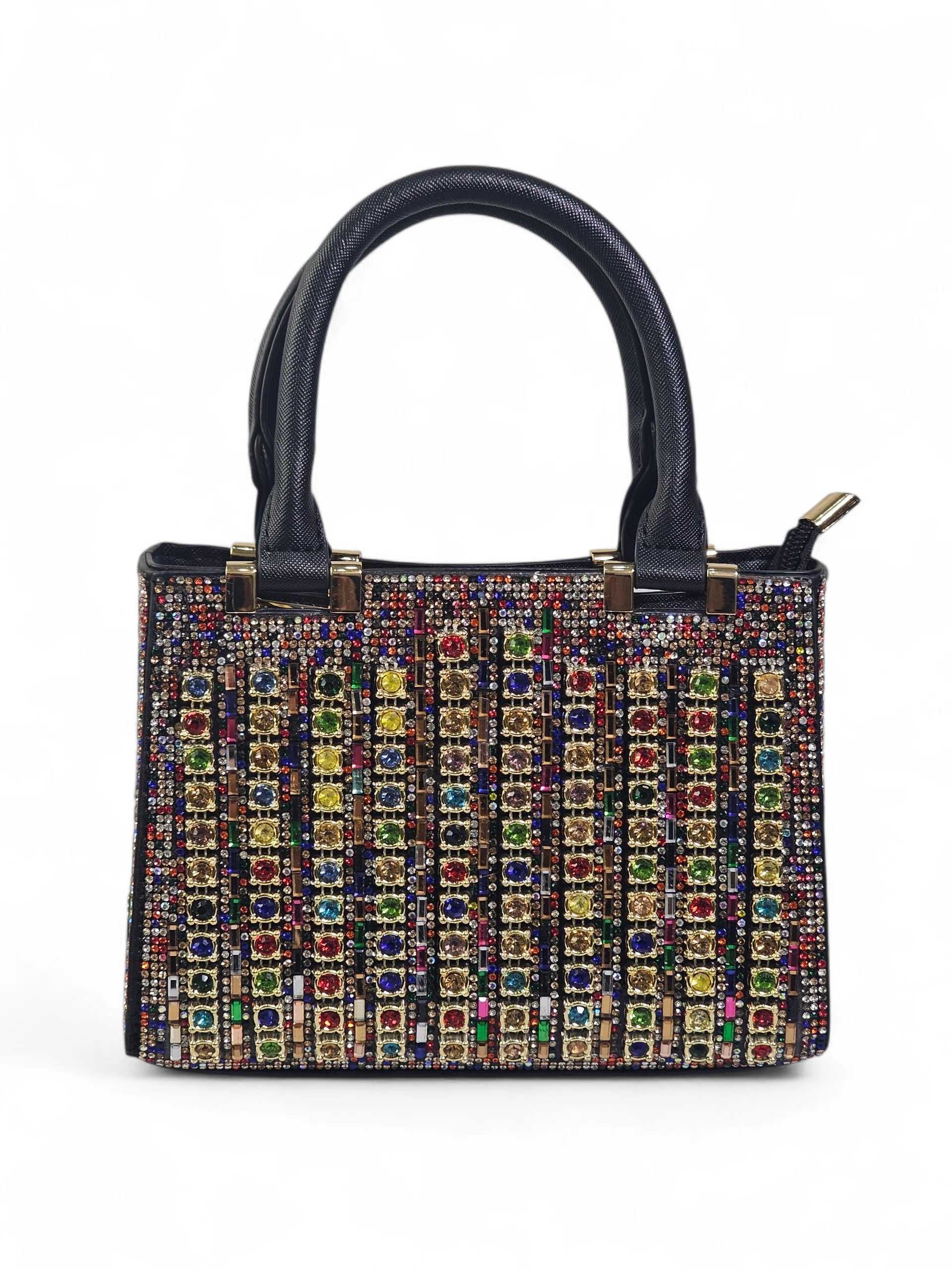 Bolsa Luxo Cristal Preto Colorido 1035
