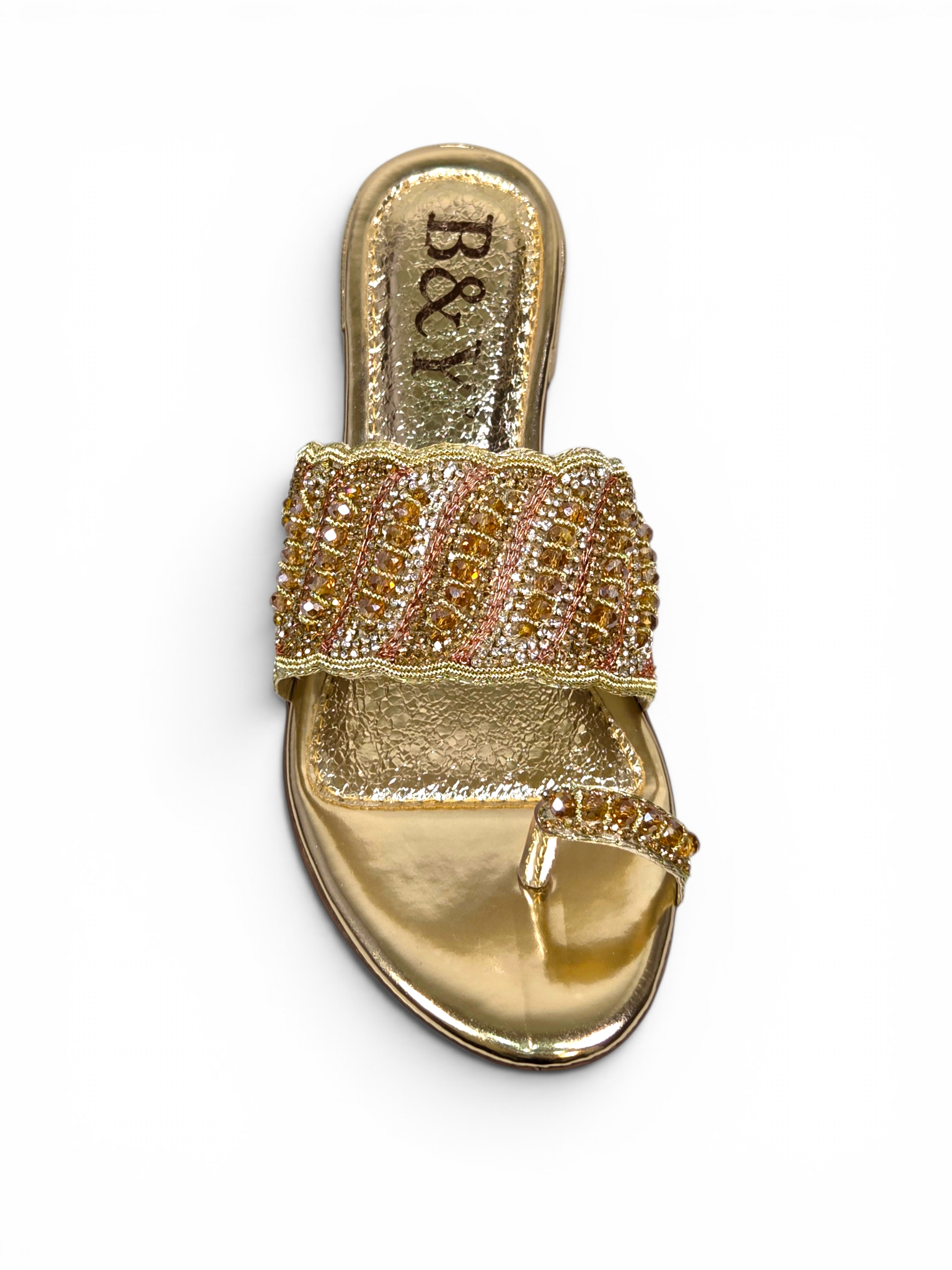 Tamanco 9429 Dourado Salto Bloco 3 cm