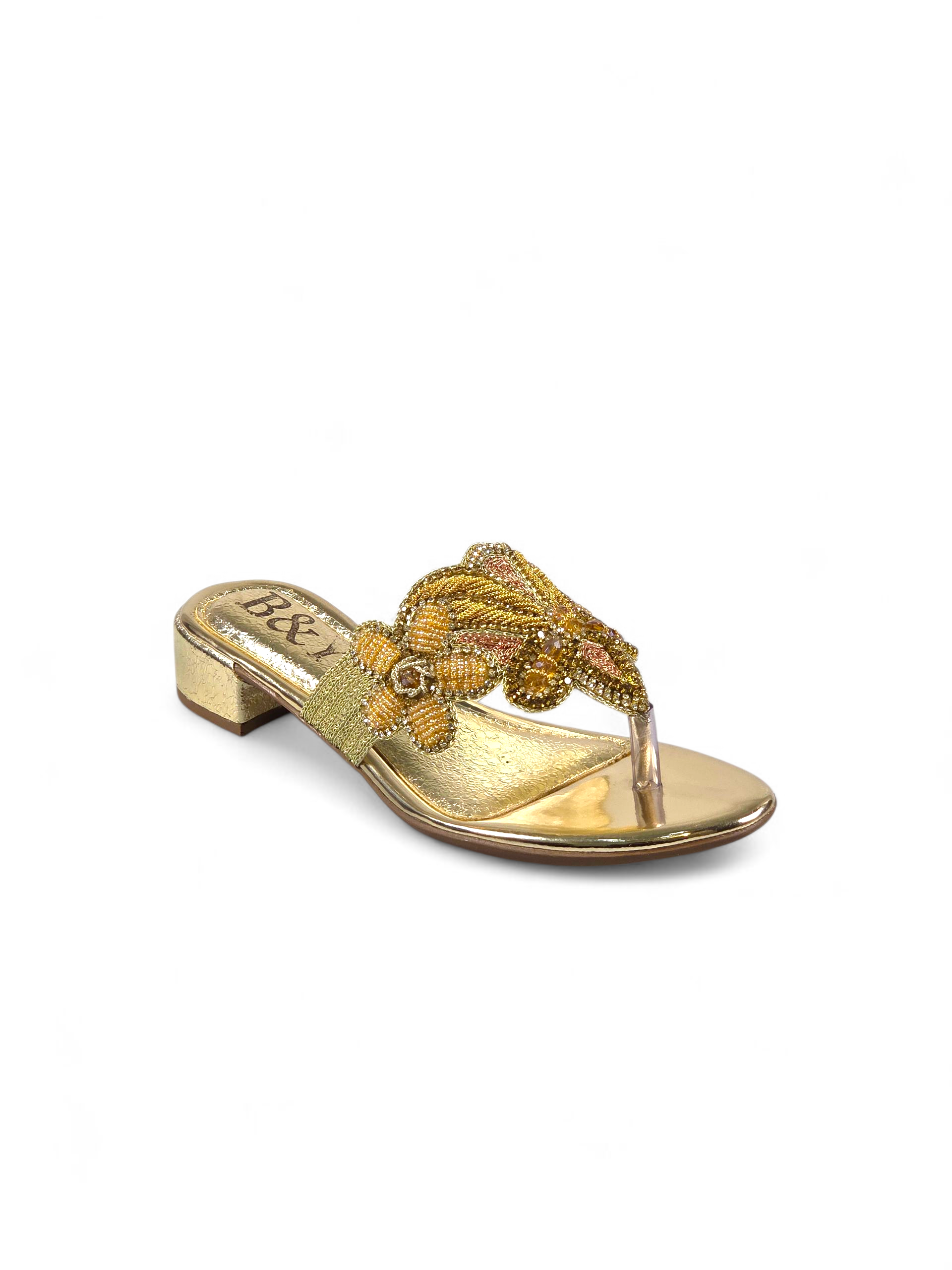 Chinelo 9418 Dourado Salto Bloco