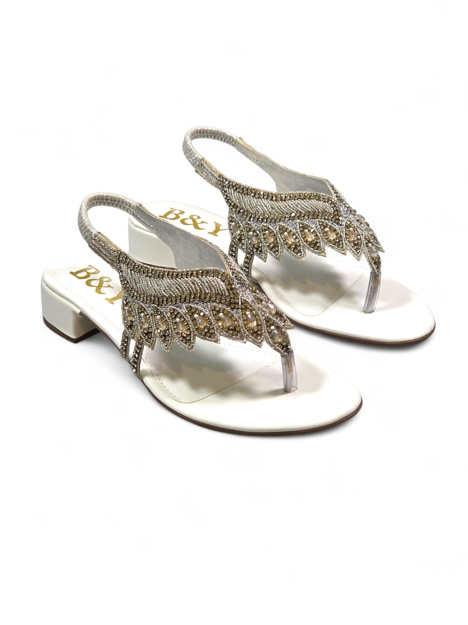 Sandália 9709 Branco Salto Bloco