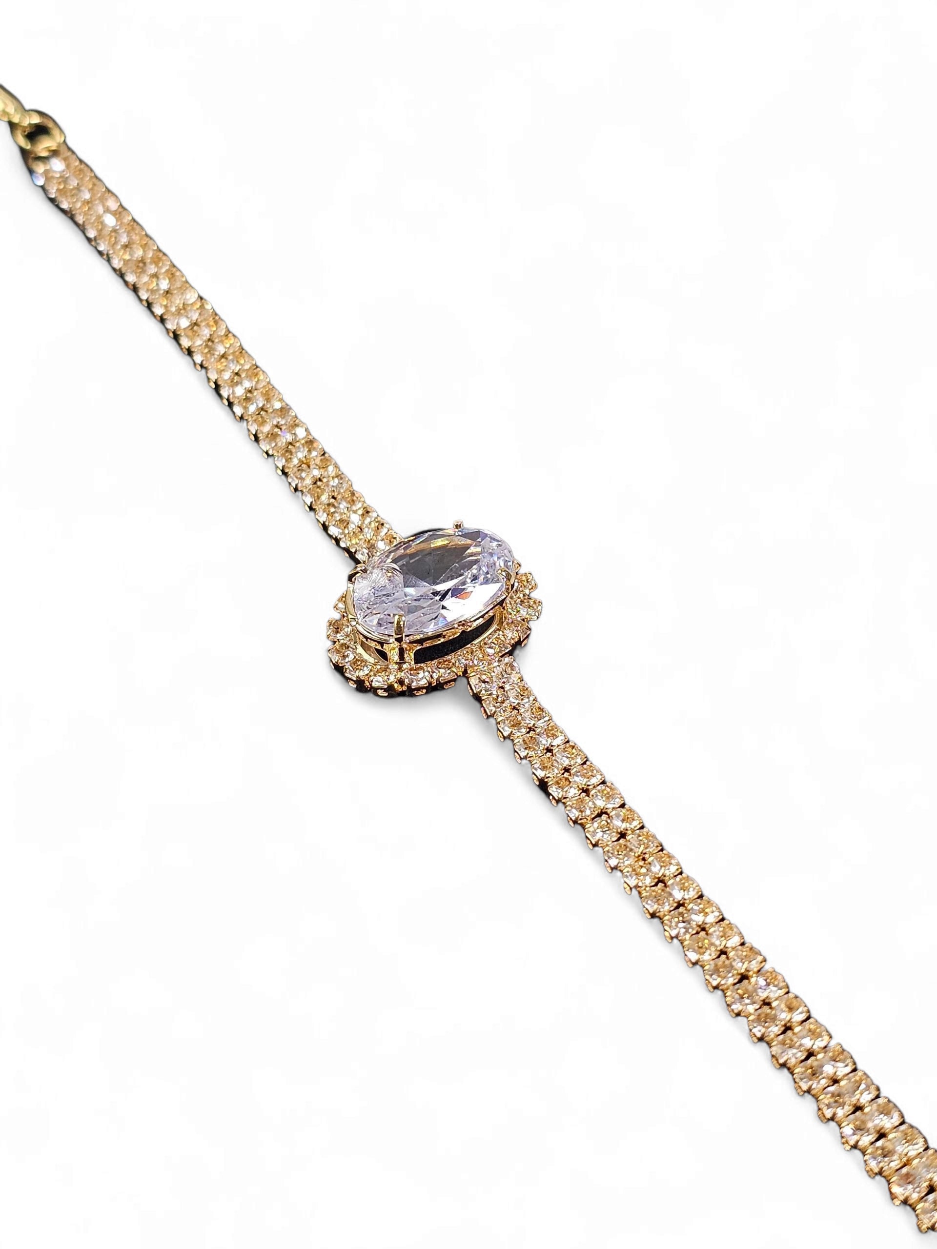 Pulseira Cristal Dourada 002