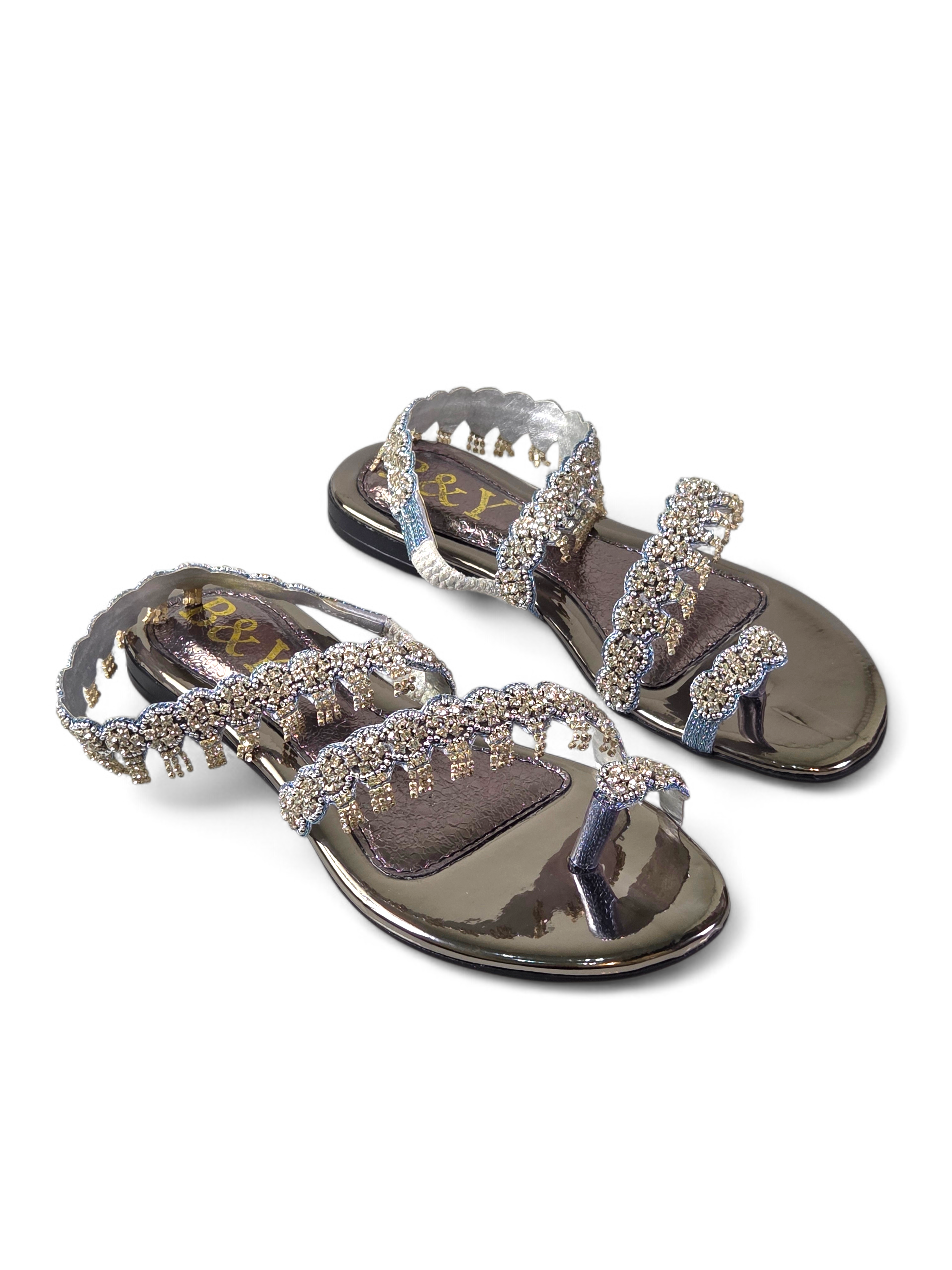 Sandália 9159 Prata Sem Salto