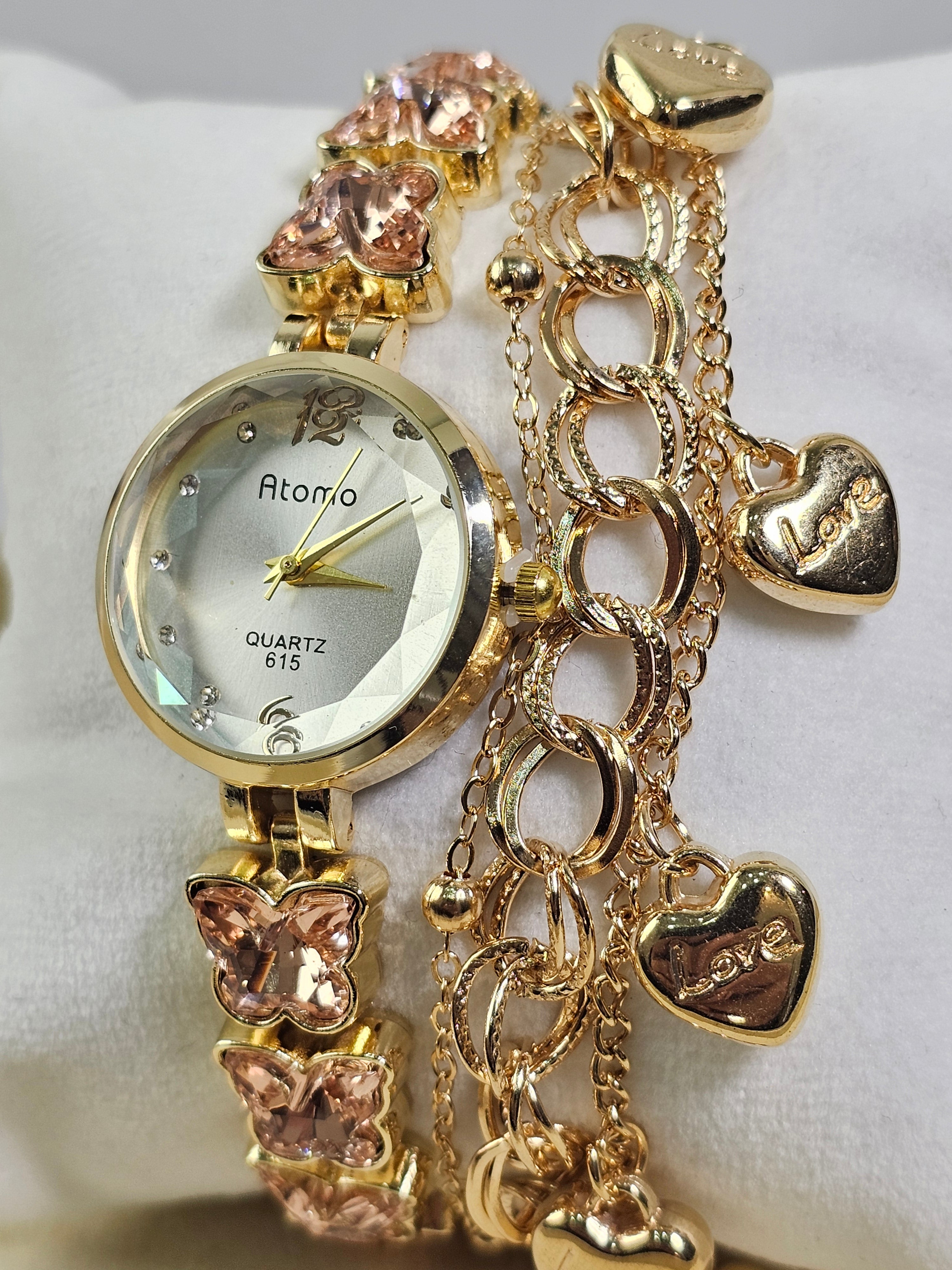 Relógio Prova d’Água com Pulseira Folheada 048