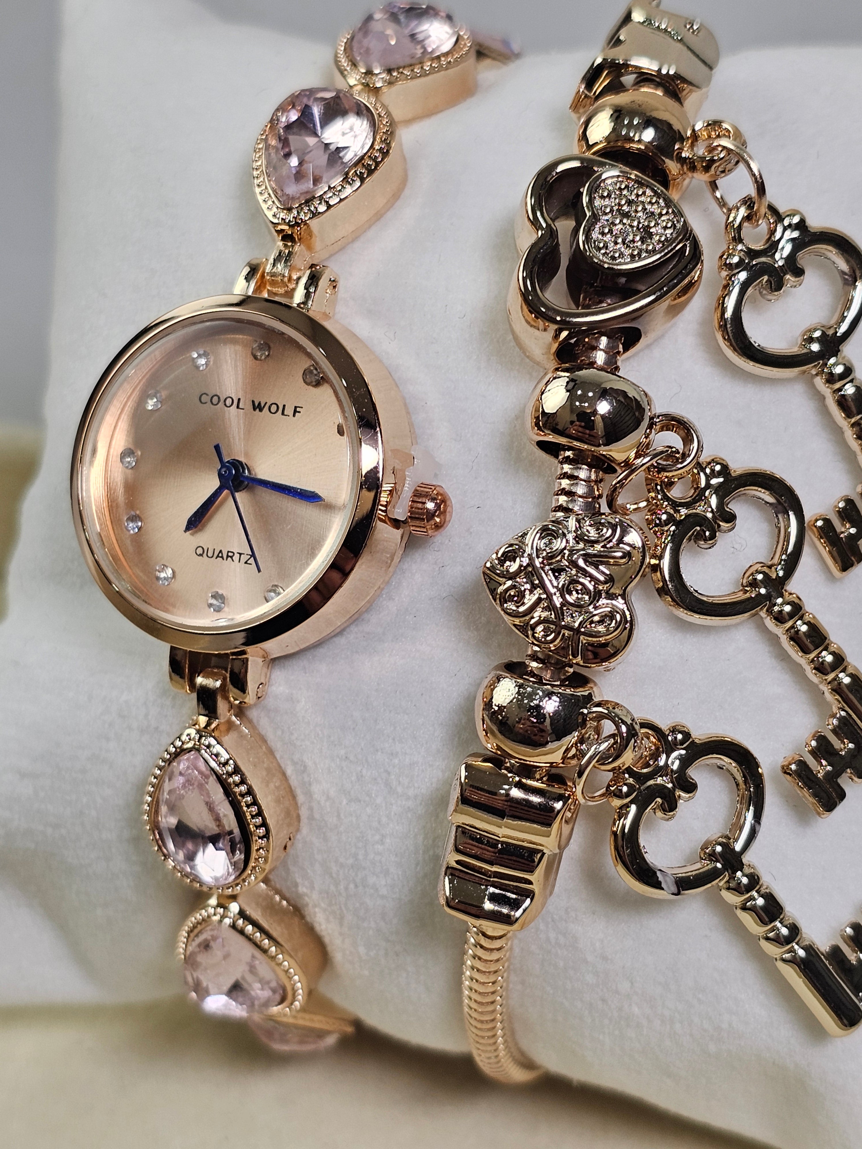 Relógio Prova d’Água com Pulseira Folheada 041