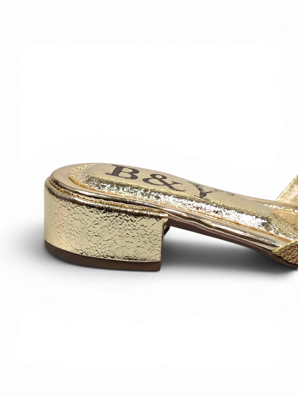 Chinelo 9835 Dourado Salto Bloco 3 cm