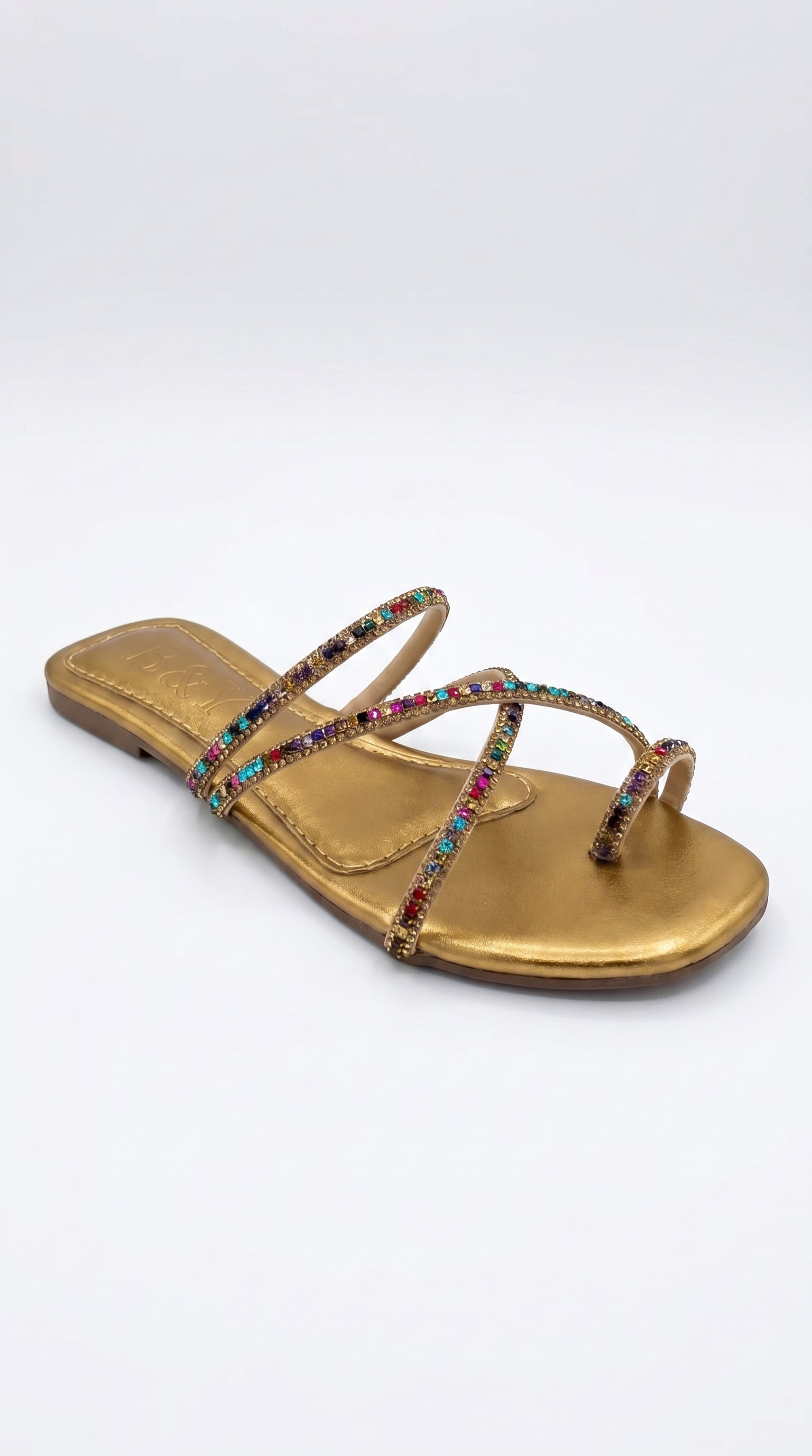 Chinelo 6101 Dourado Colorido Sem Salto