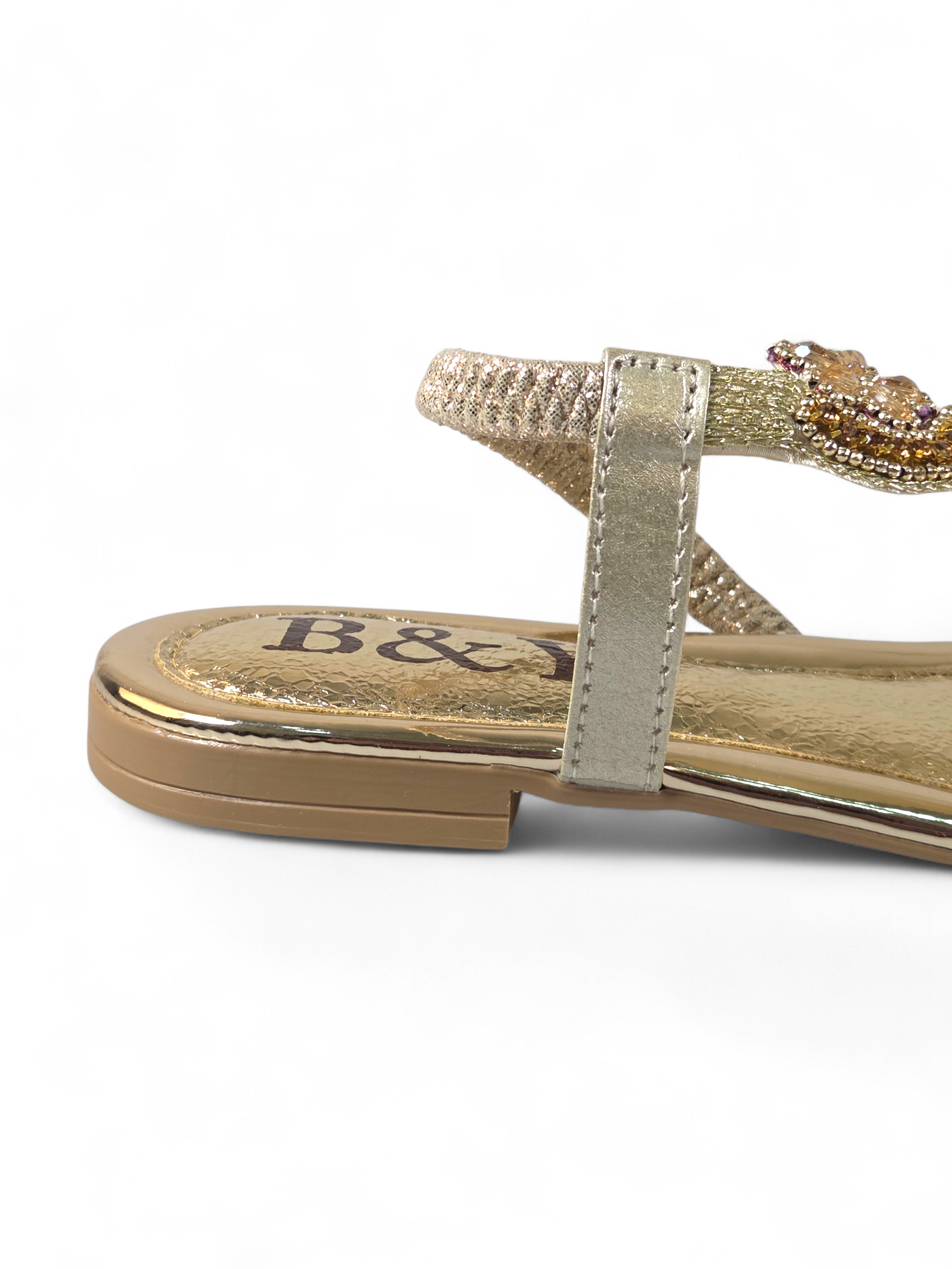 Sandália 9576 Dourado Sem Salto