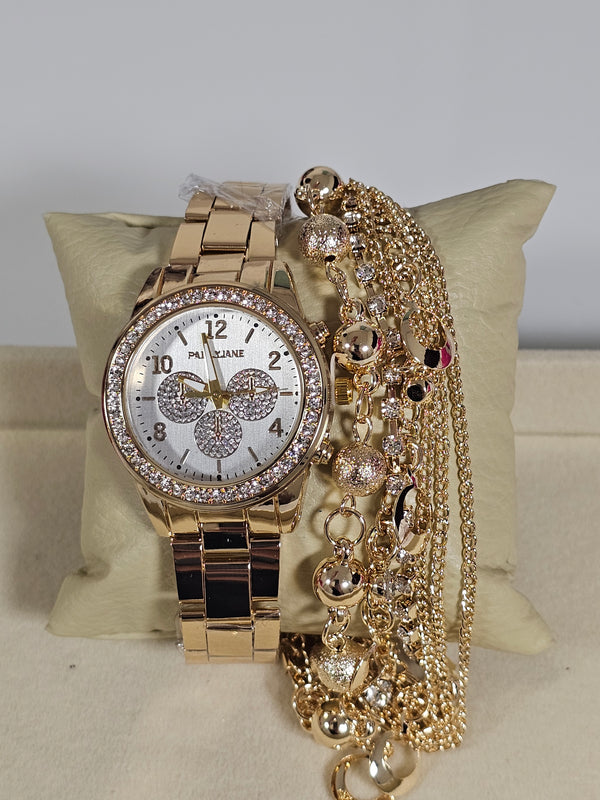 Relógio Prova d’Água com Pulseira Folheada 010
