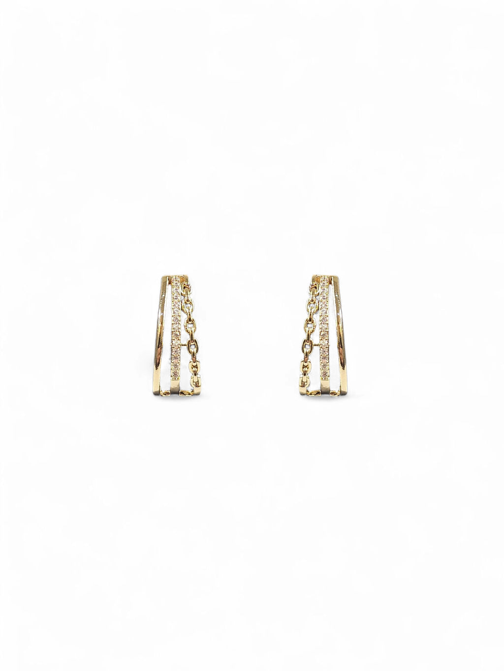 Brinco Cristal Zirconia Dourado 061