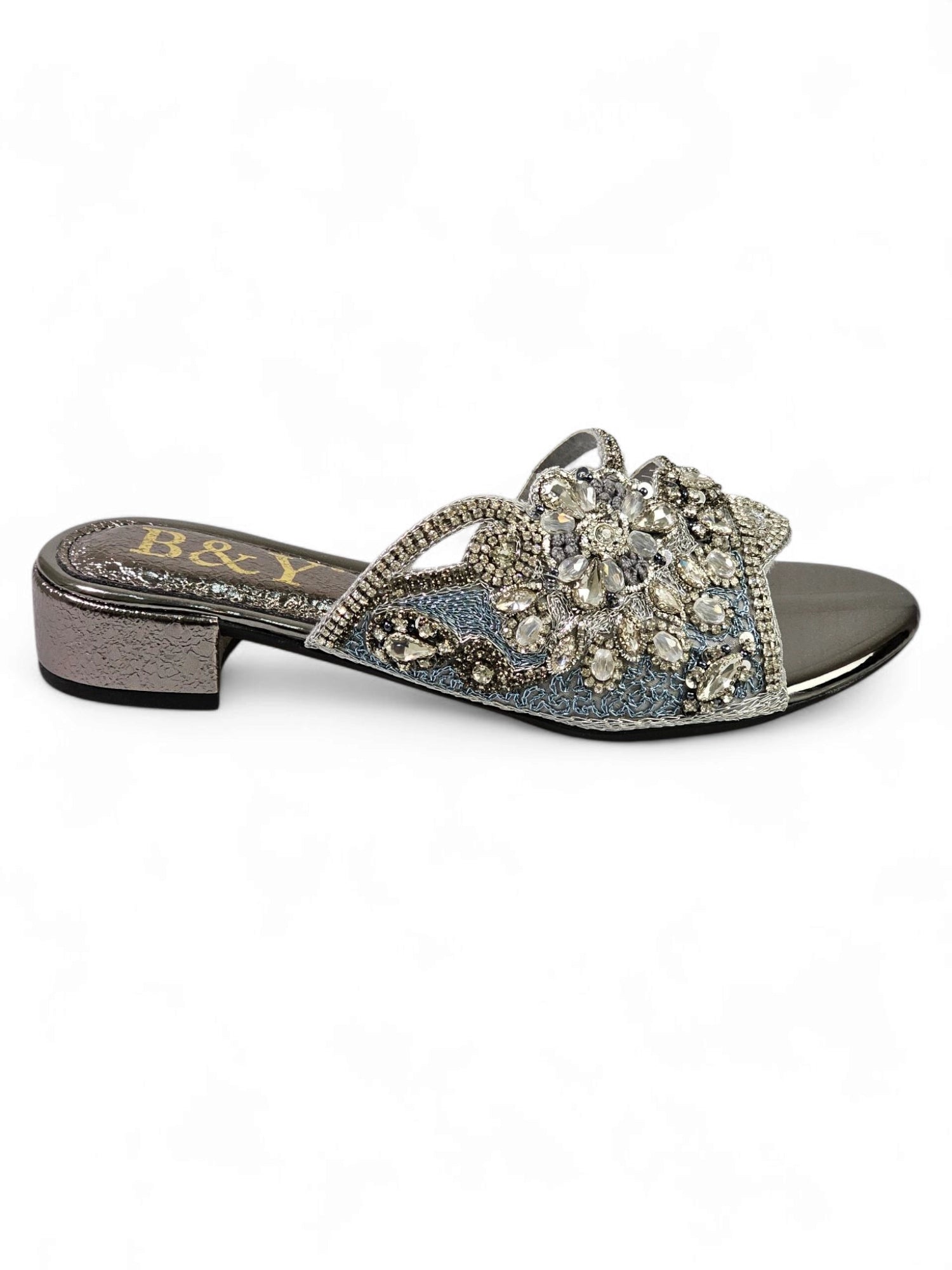 Tamanco 9262 Prata Salto Bloco