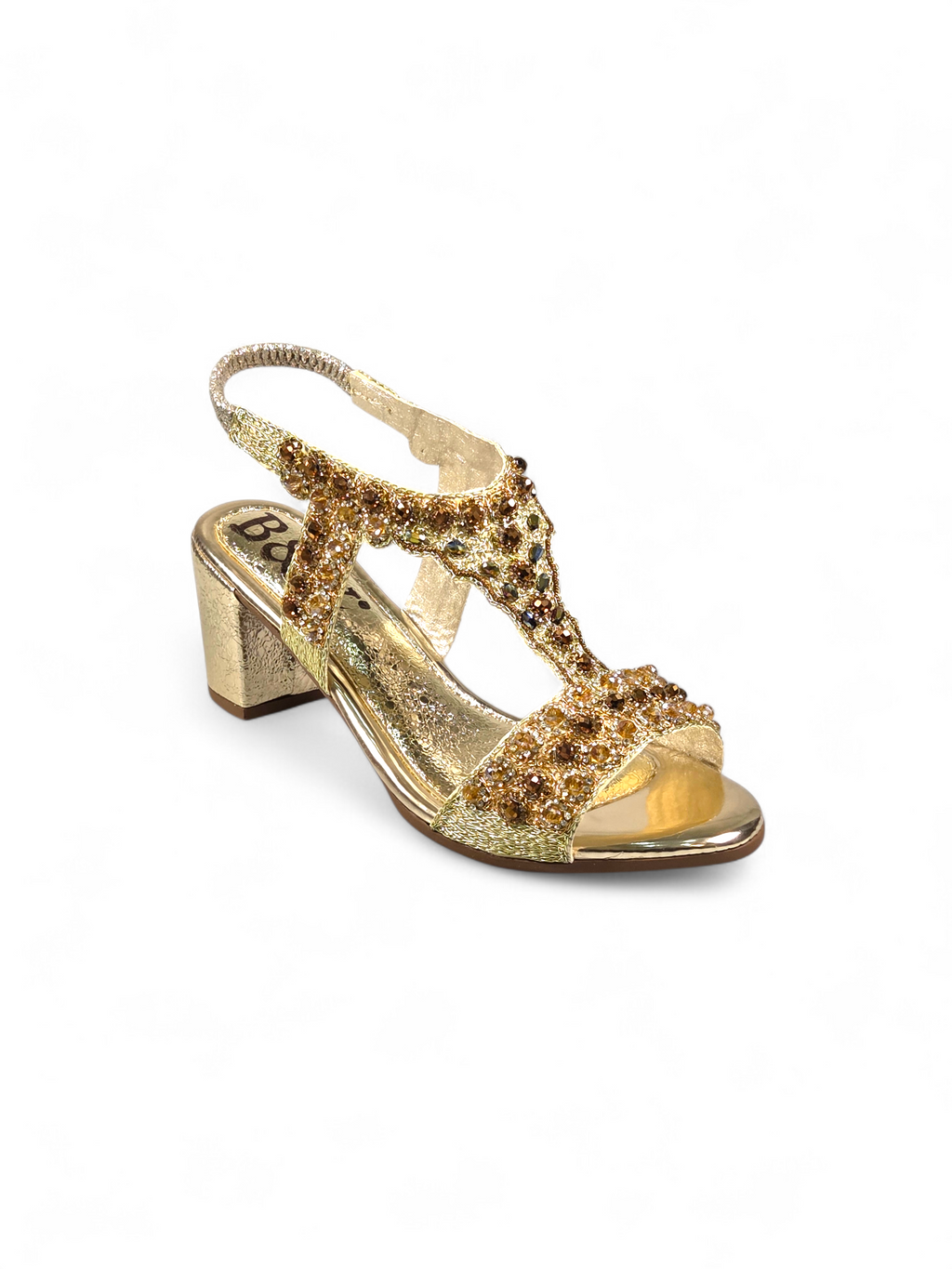 Sandália 9458 Dourado Com Salto Alto 6cm
