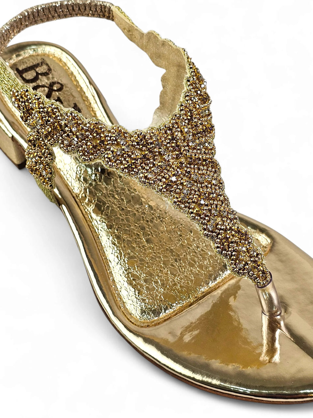 Sandália 8022 Dourado Com Salto Bloco 3 cm