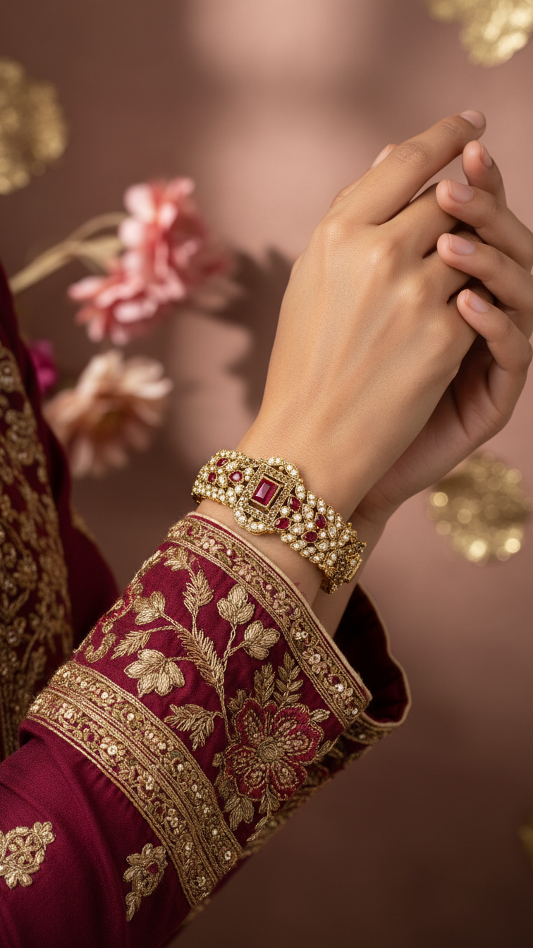 Bracelete Dourado Semi Joia 030