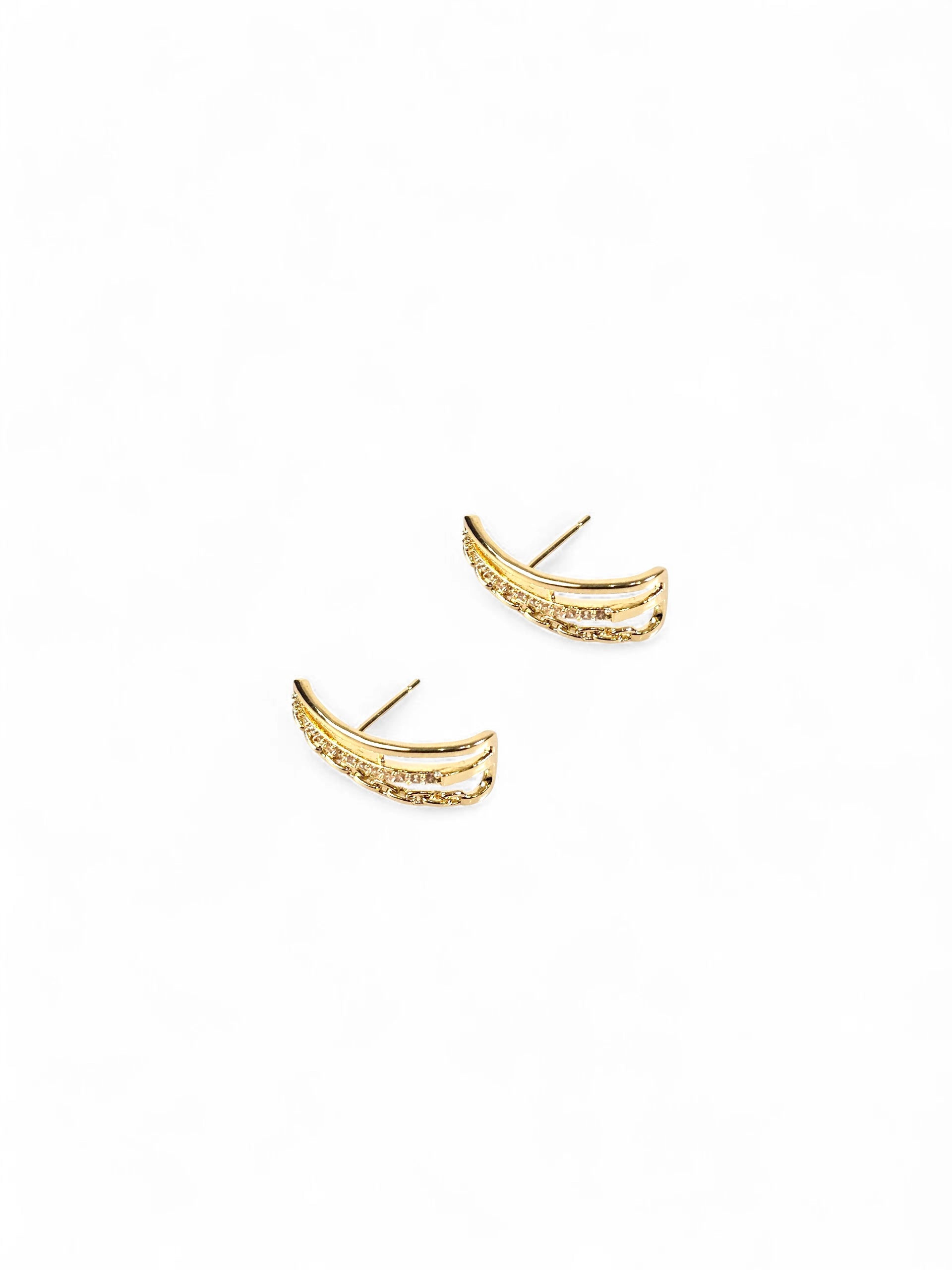Brinco Cristal Zirconia Dourado 061