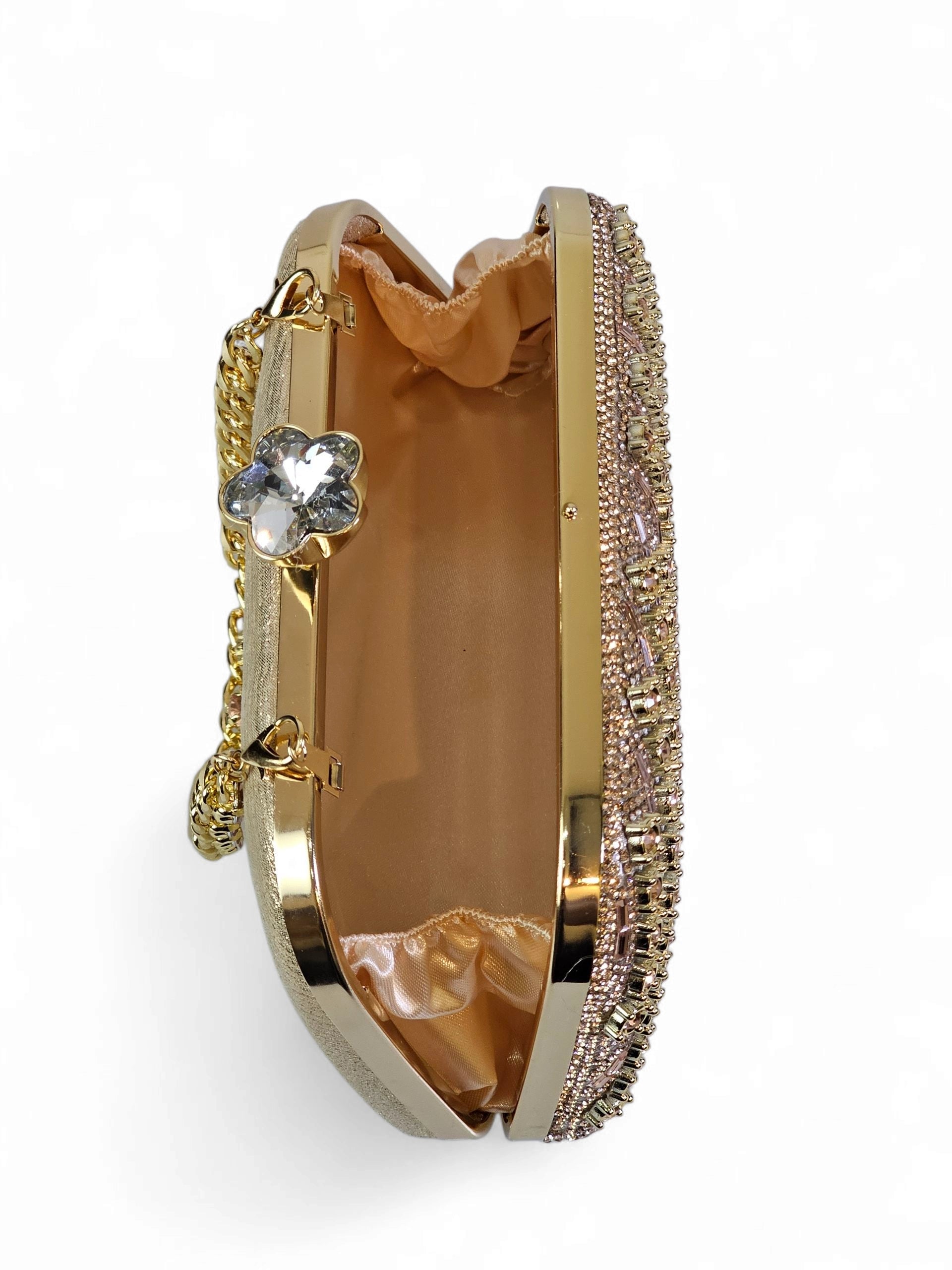 Bolsa Clutch Cristal champagne 1005